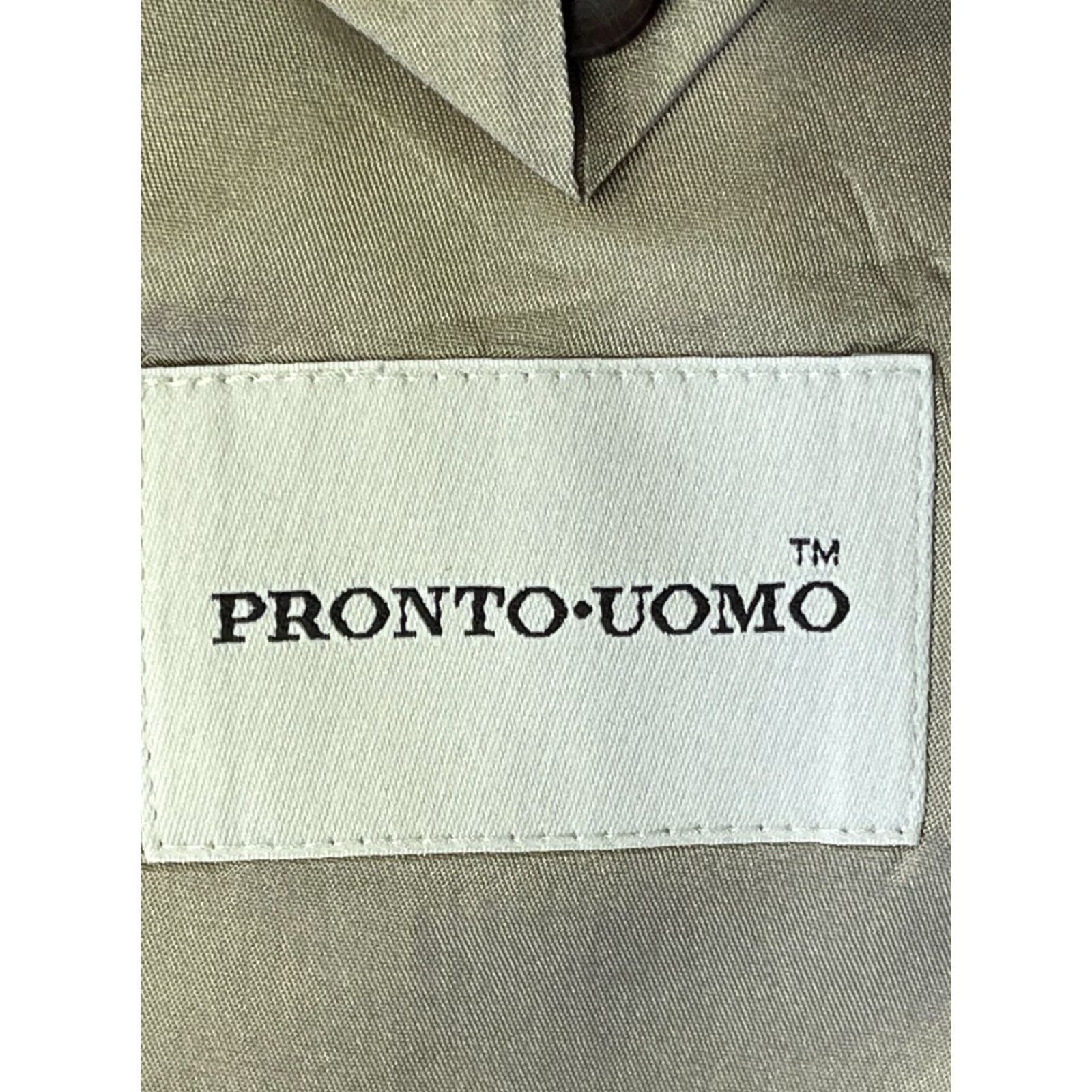 Pronto Uomo Pronto Uomo Blazer Mens 46R Silk Brown Gold Pinstripe Sport Coat Jacket Two-Button 2 Piece Size 46R - 8 Thumbnail