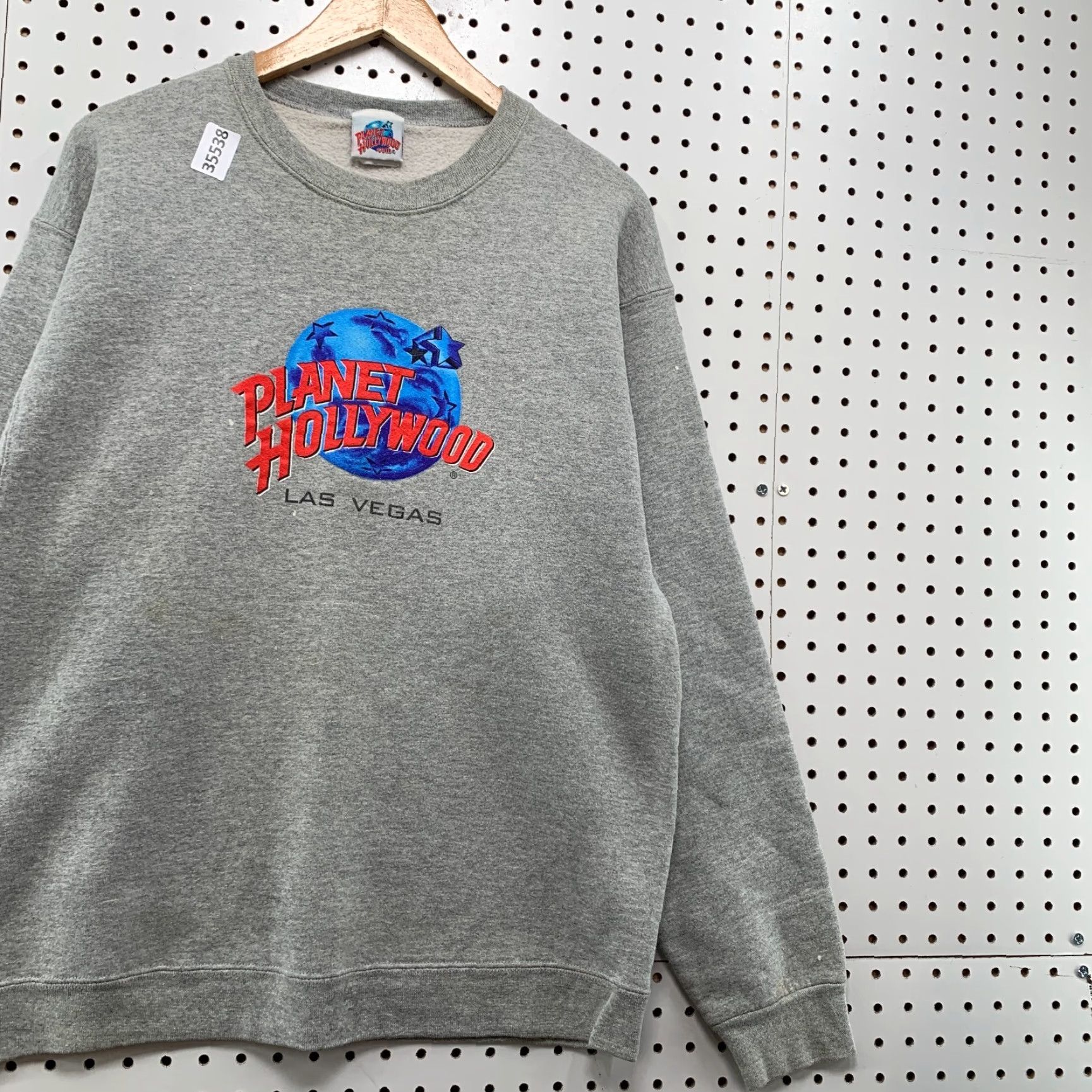Planet Hollywood VINTAGE Planet Hollywood Las Vegas Crewneck Sweatshirt Mens Large 90s Gray Fleece Size US L / EU 52-54 / 3 - 3 Thumbnail