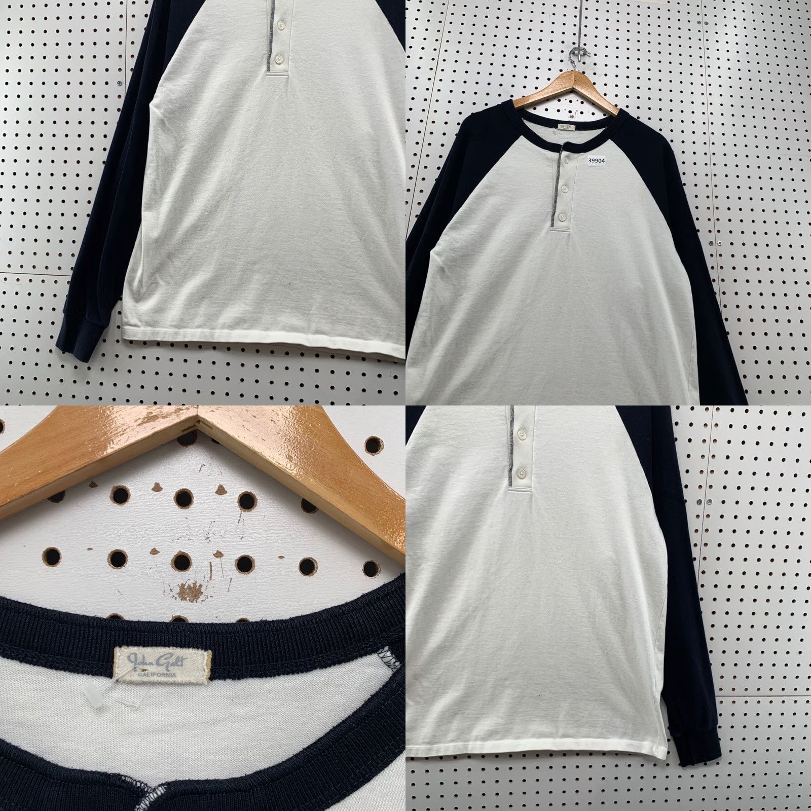 Brandy Melville Brandy Melville John Galt Henley Top Womens One Size White Raglan Long Sleeve Size ONE SIZE - 8 Thumbnail