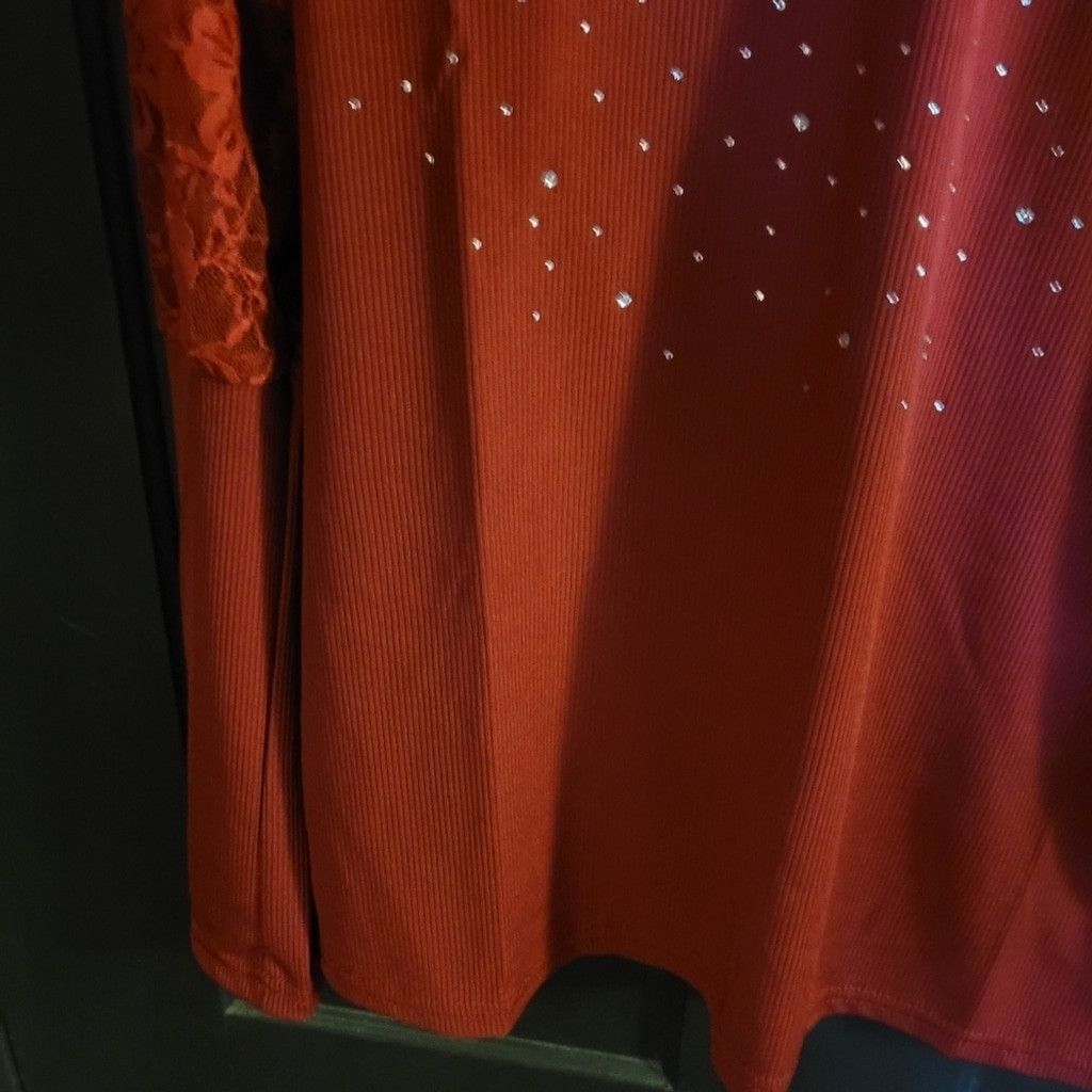 Other Unknown brand, shirt, red/w sparkles,, NWOT, Size XL,small Size XL / US 12-14 / IT 48-50 - 6 Thumbnail