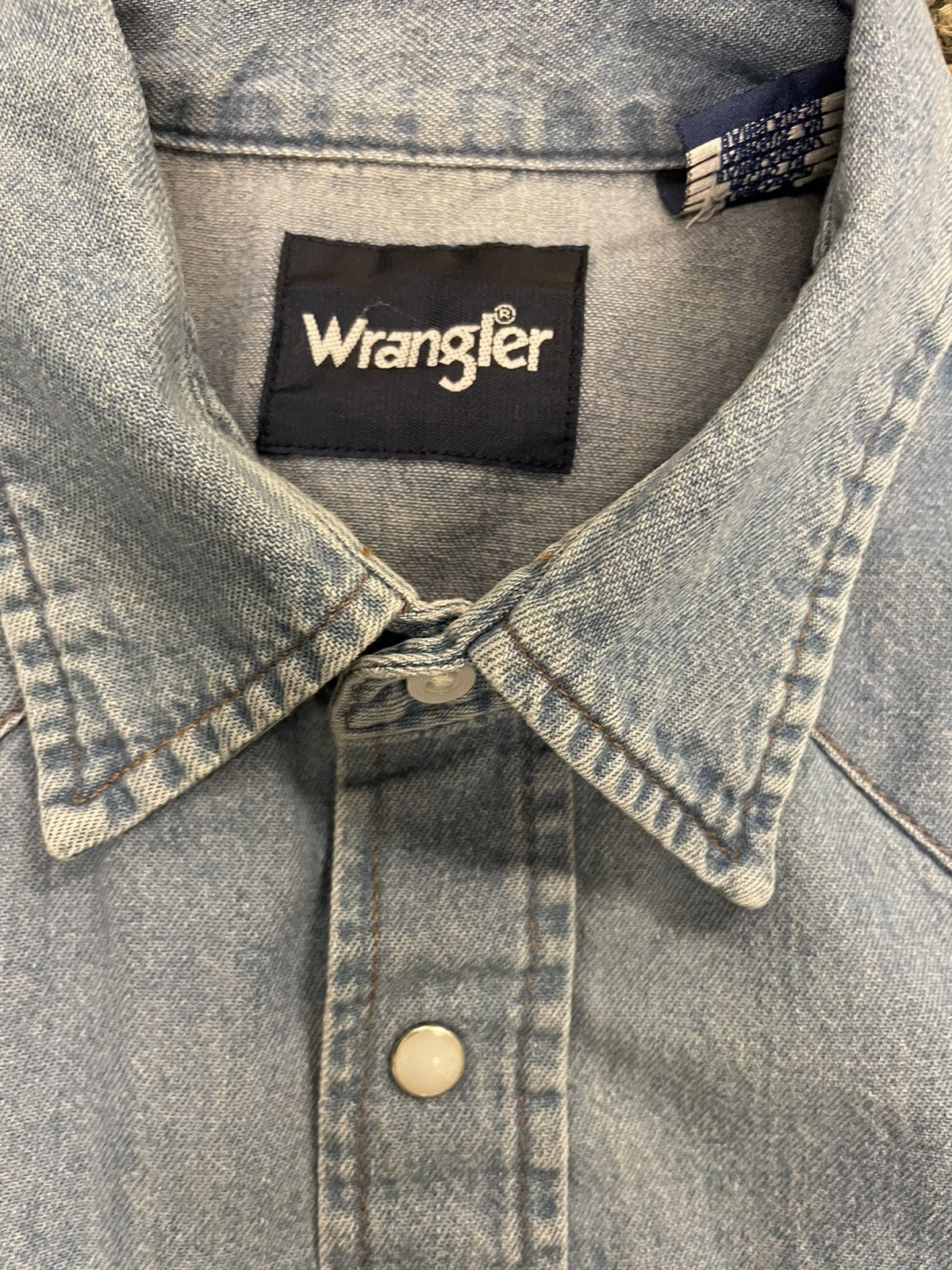 Vintage × Wrangler Vintage Denim Chores Shirt Size US L / EU 52-54 / 3 - 4 Thumbnail