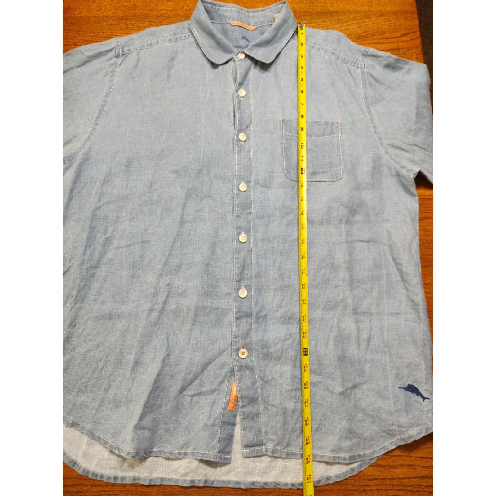 Tommy Bahama Tommy Bahama Relax Shirt Long Sleeve Blue 100% Linen Woven Mens Large Size US L / EU 52-54 / 3 - 6 Thumbnail