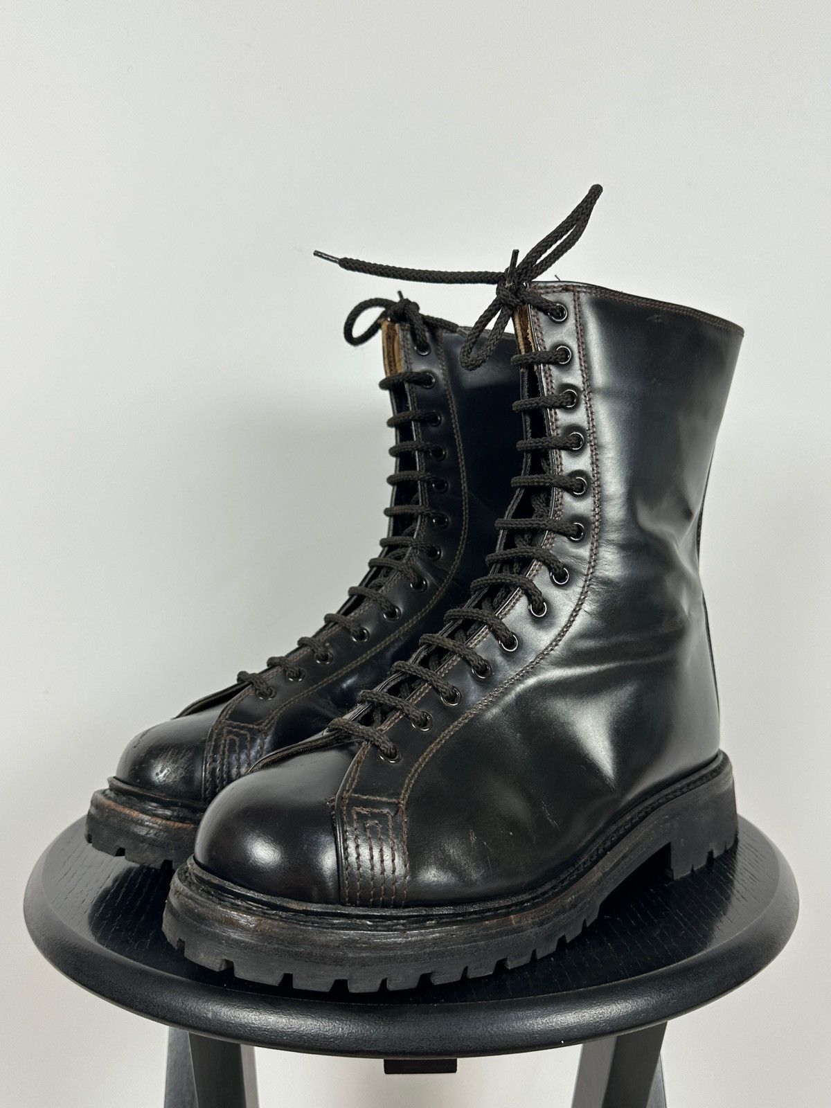 Vintage Vintage Italy Army Paratrooper Combat Brown Leather Boots Size US 8 / EU 41 - 12 Thumbnail