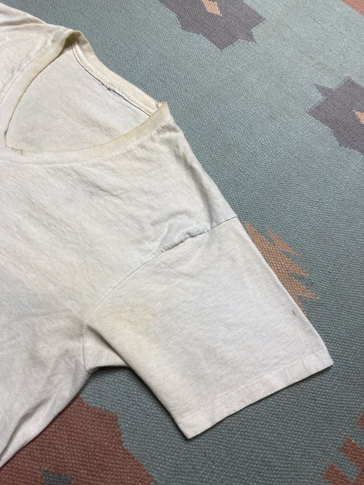 Vintage Vtg blank white tshirt v neck grunge single stitch cotton XL Size US XL / EU 56 / 4 - 5 Thumbnail