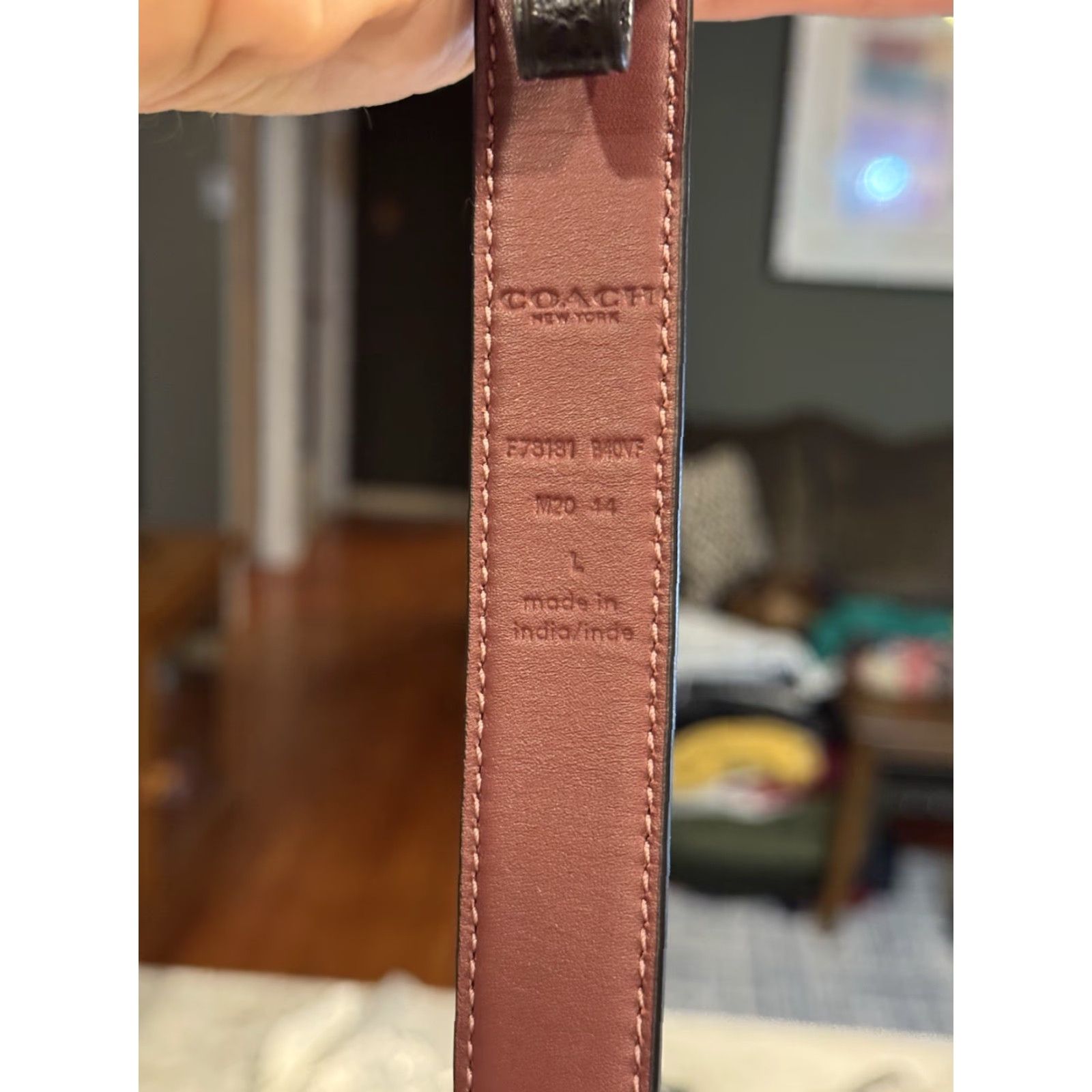 Coach Coach Belt Woman Adjustable Black Leather 1 in Buckle Horse and Carriage Large M20 44 Size ONE SIZE - 3 Thumbnail