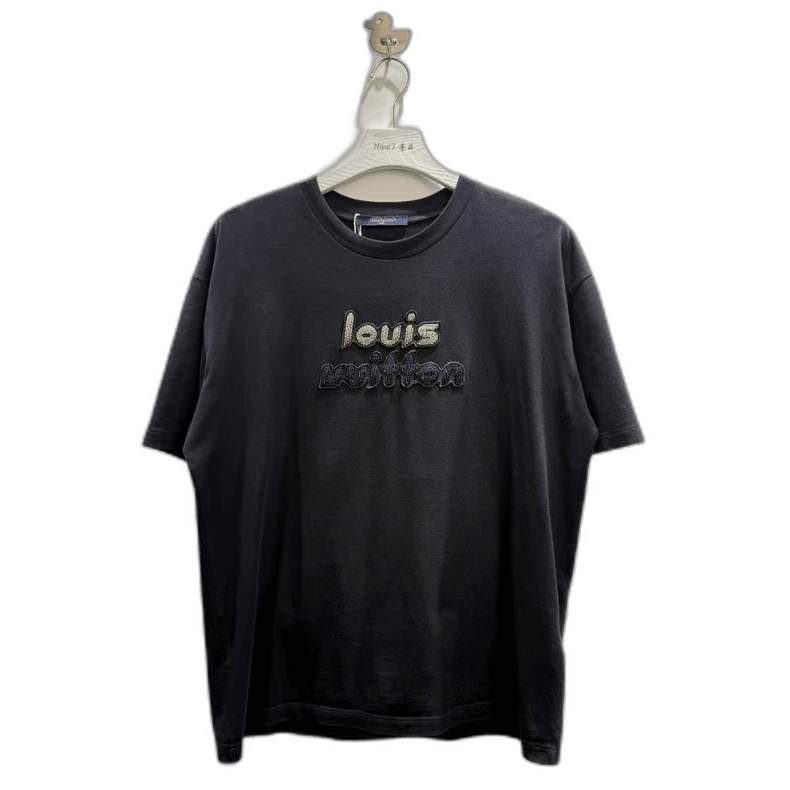 Louis Vuitton Louis Vuitton Black Beaded Short Sleeve T-Shirt-yf Size US L / EU 52-54 / 3 - 1 Thumbnail