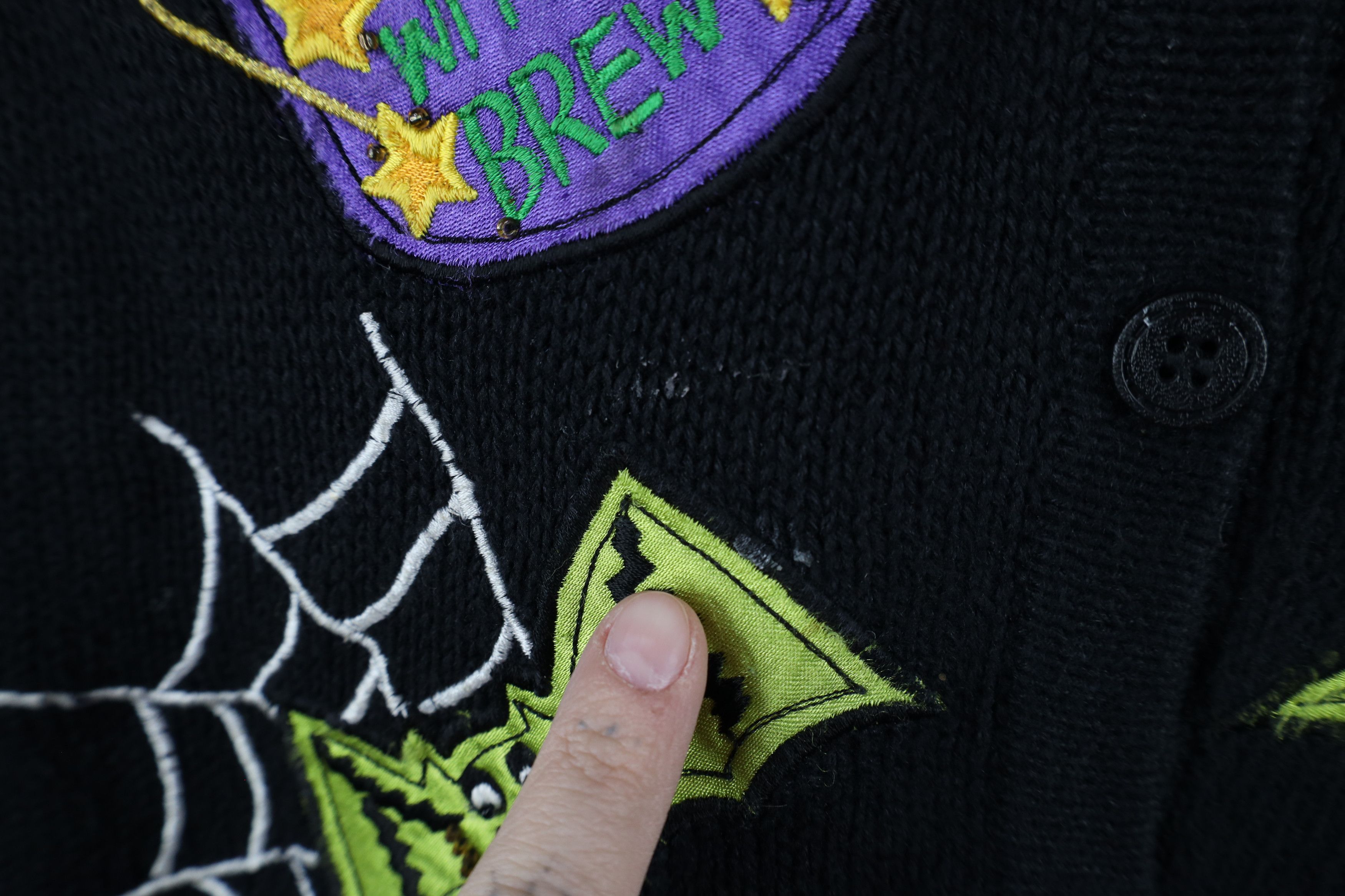Vintage Vintage 90s Streetwear Witch Bat Cardigan Sweater Vest Black Size XXL / US 16-18 / IT 52-54 - 4 Thumbnail
