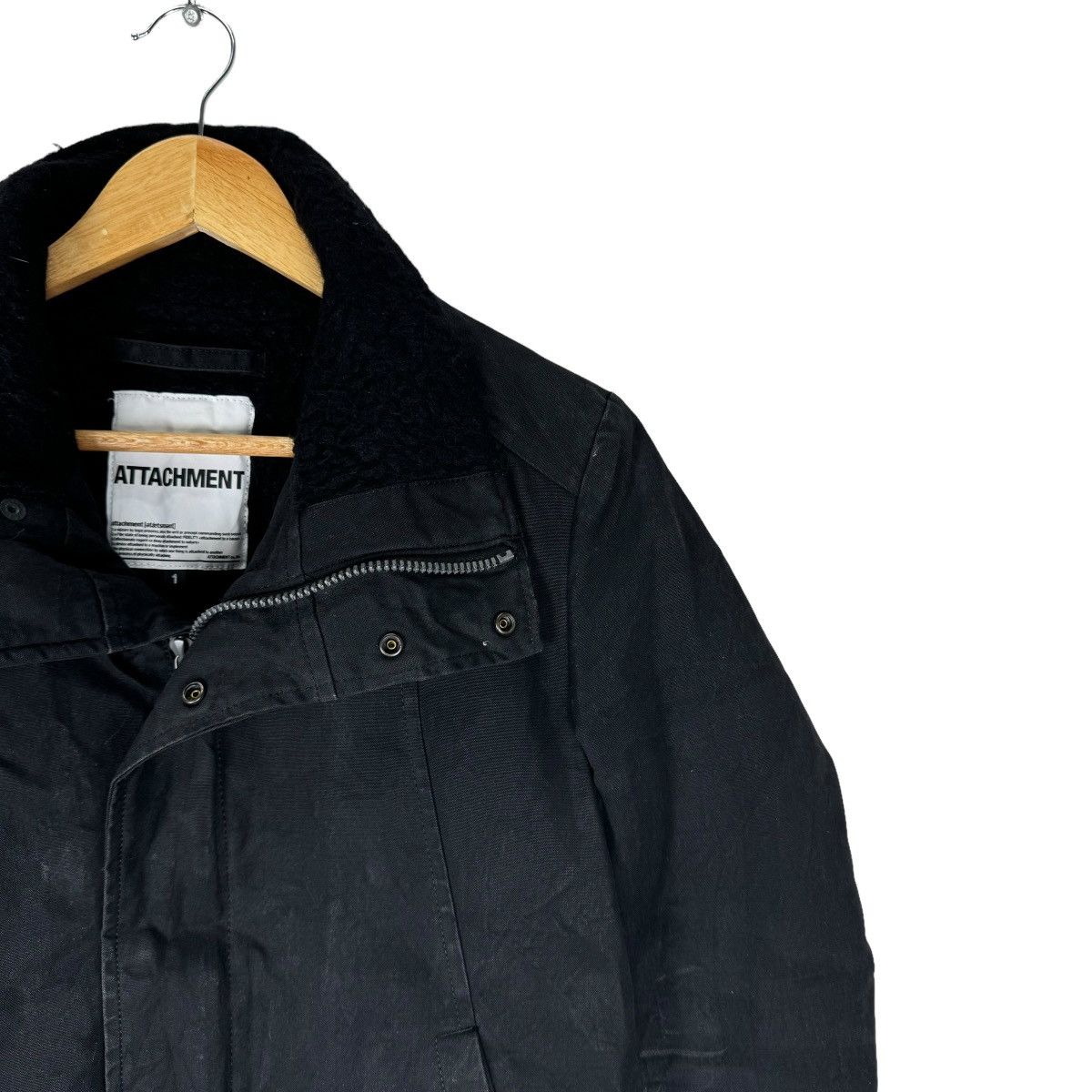 Kazuyuki Kumagai Attachment 🔥ATTACHMENT BLACK WAX BIKERS ZIPPER JACKET Size US S / EU 44-46 / 1 - 6 Thumbnail
