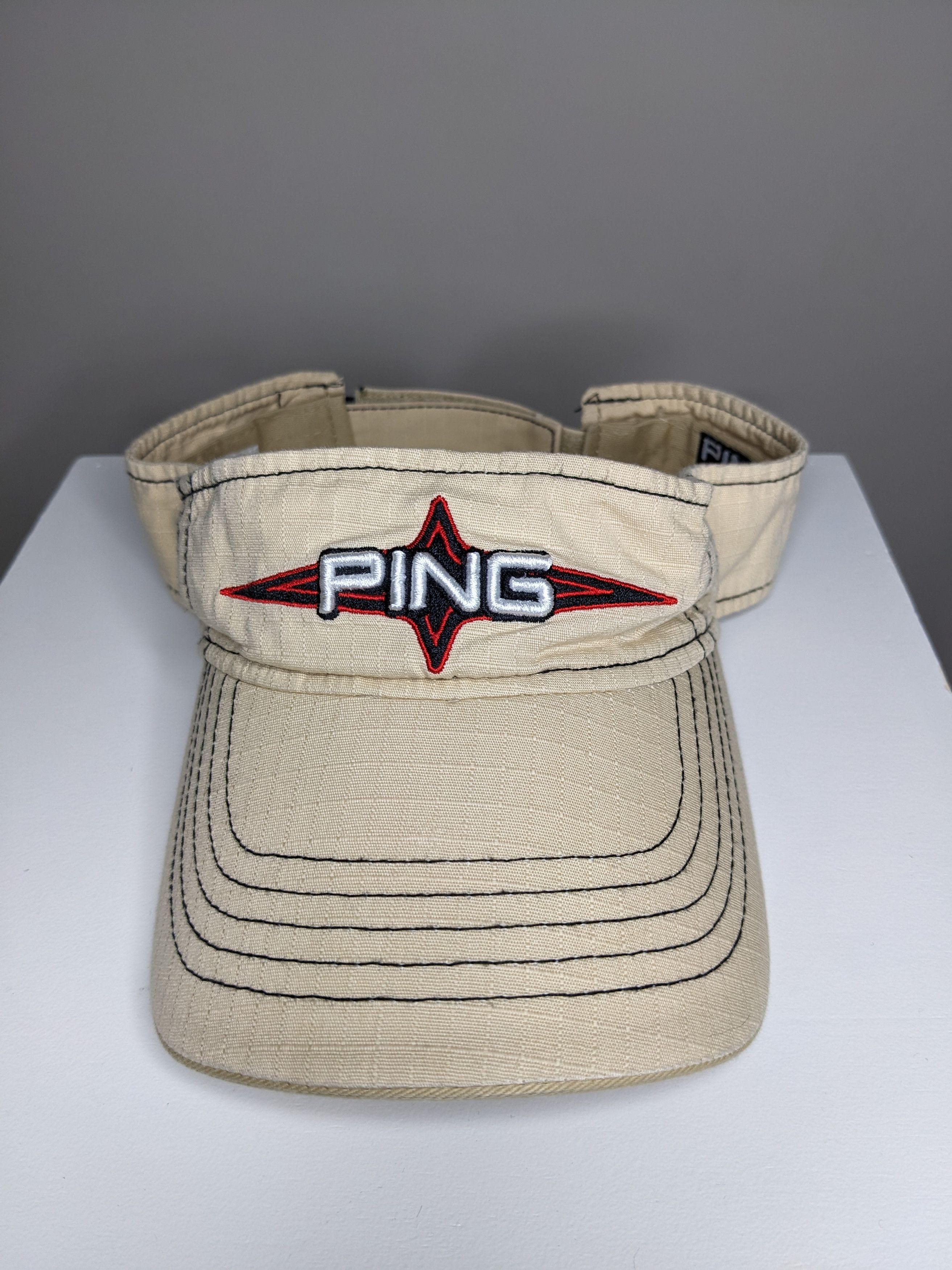 PING VINTAGE Ping Golf Visor Canvas Embroidered Beige 1990s/Y2K Size ONE SIZE - 1 Thumbnail