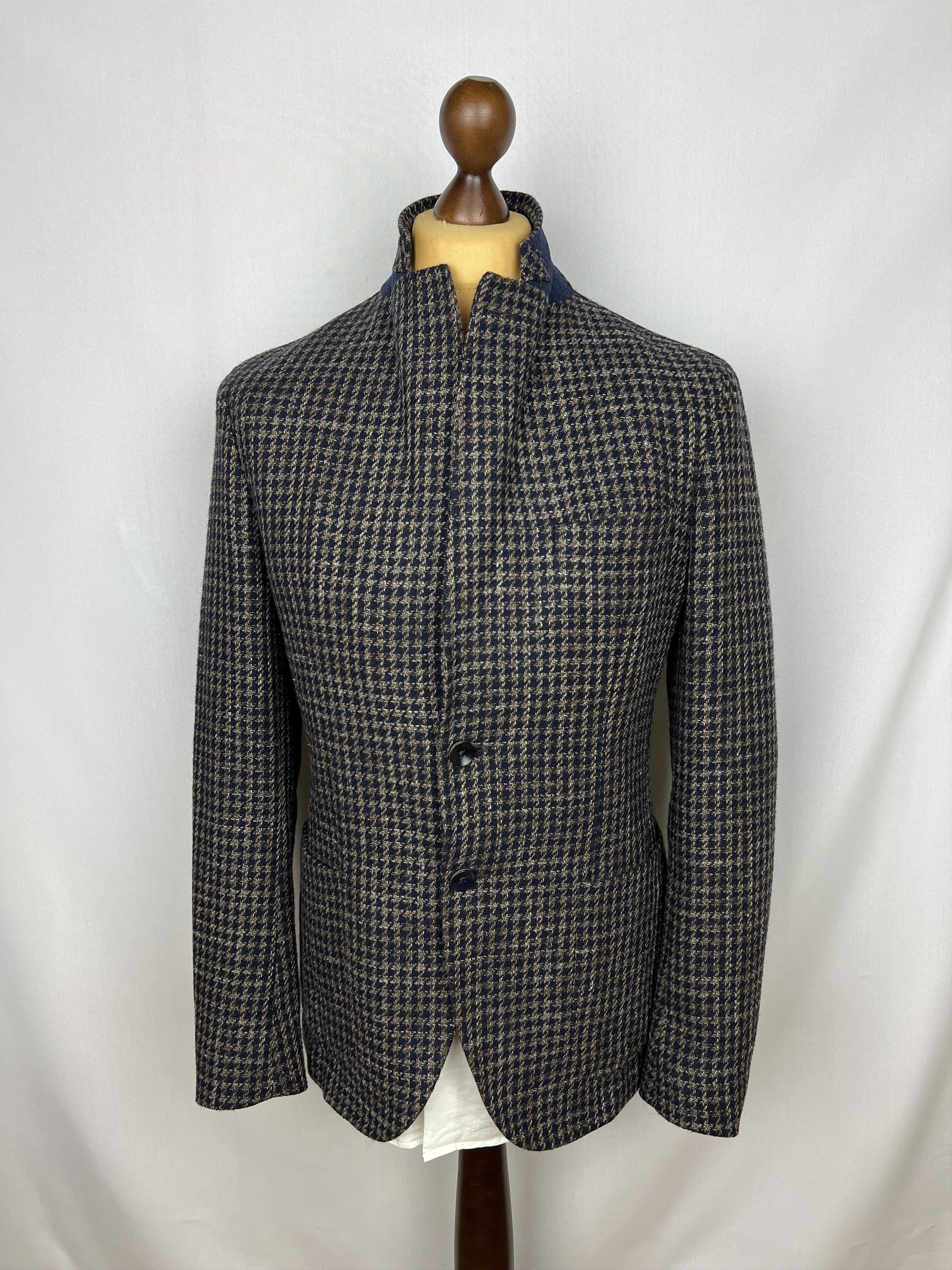 Paoloni Gorgeous Houndstooth Soft Wool Blend Unlined Sport Coat Size 40R - 2 Thumbnail