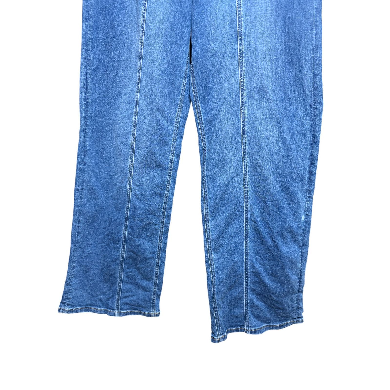 Denim & Co. Denim & Co. Stretch Wide Leg Jeans with Seam Detail 14 Reg. Size 36" / US 14 / IT 50 - 8 Thumbnail