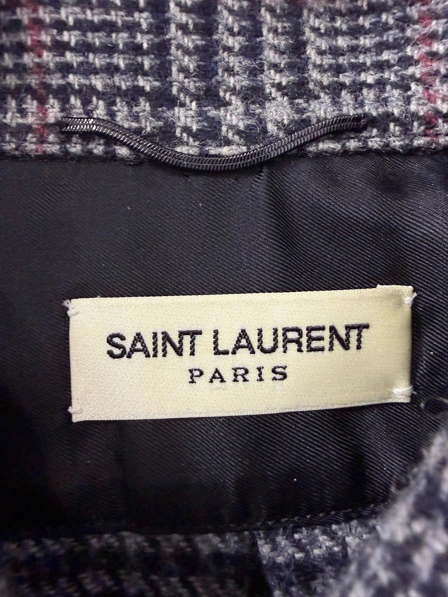 Saint Laurent Paris SLP 16FW Hedi POW Check Wool Overshirt Sample S Size US S / EU 44-46 / 1 - 5 Thumbnail