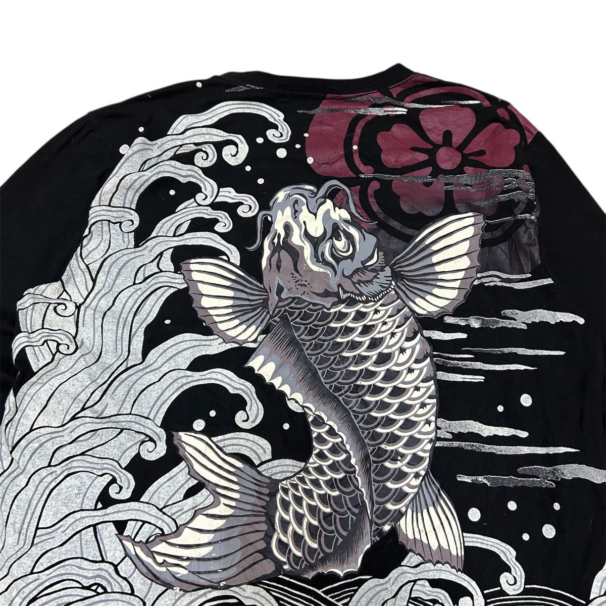 Japanese Brand Vintage Japanese Koi Fish Back Print Long Sleeve Tshirt Size US L / EU 52-54 / 3 - 5 Thumbnail
