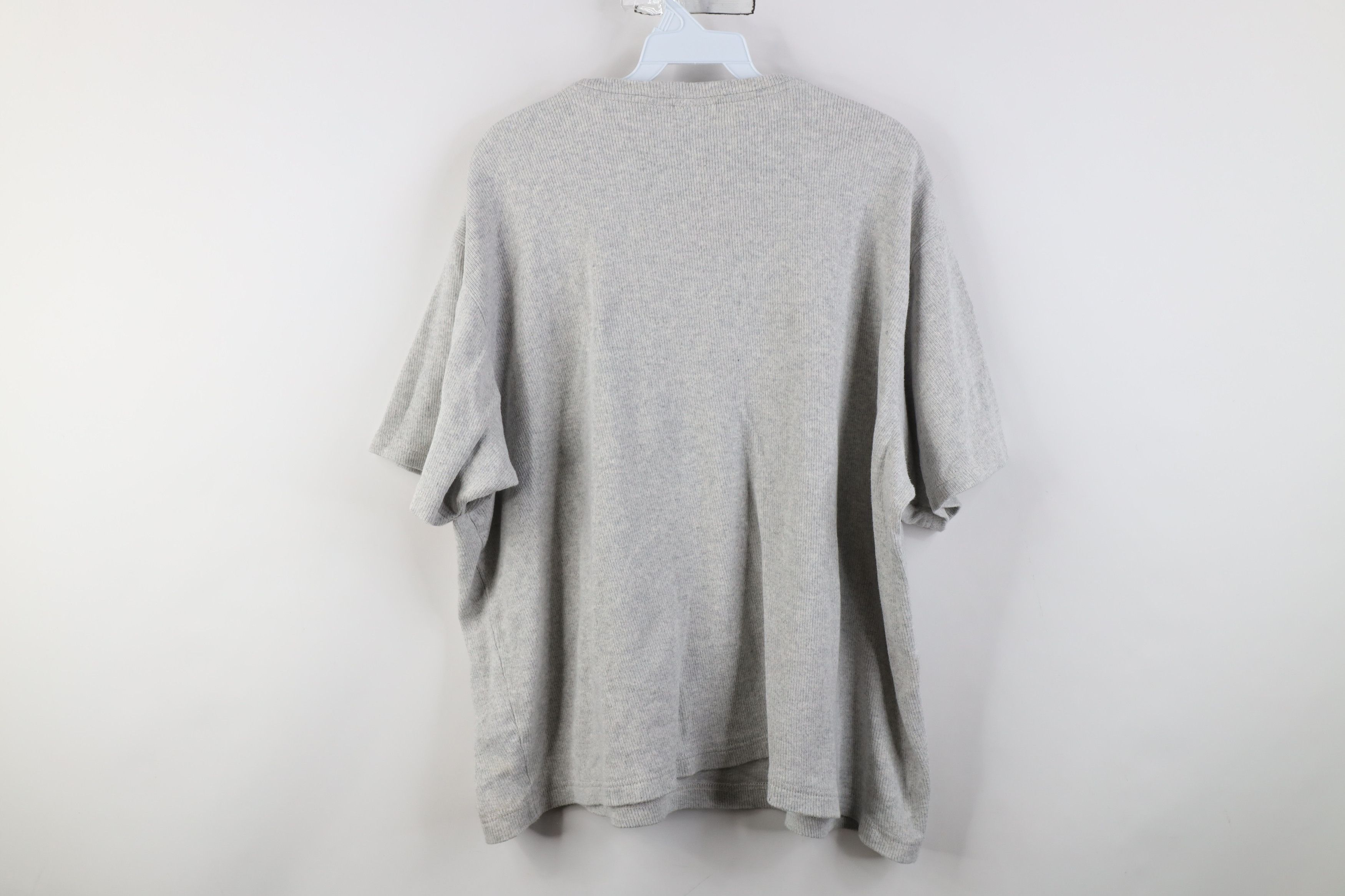 Vintage Vintage 90s Streetwear Boxy Fit Ribbed Knit T-Shirt Gray Size US XL / EU 56 / 4 - 10 Thumbnail