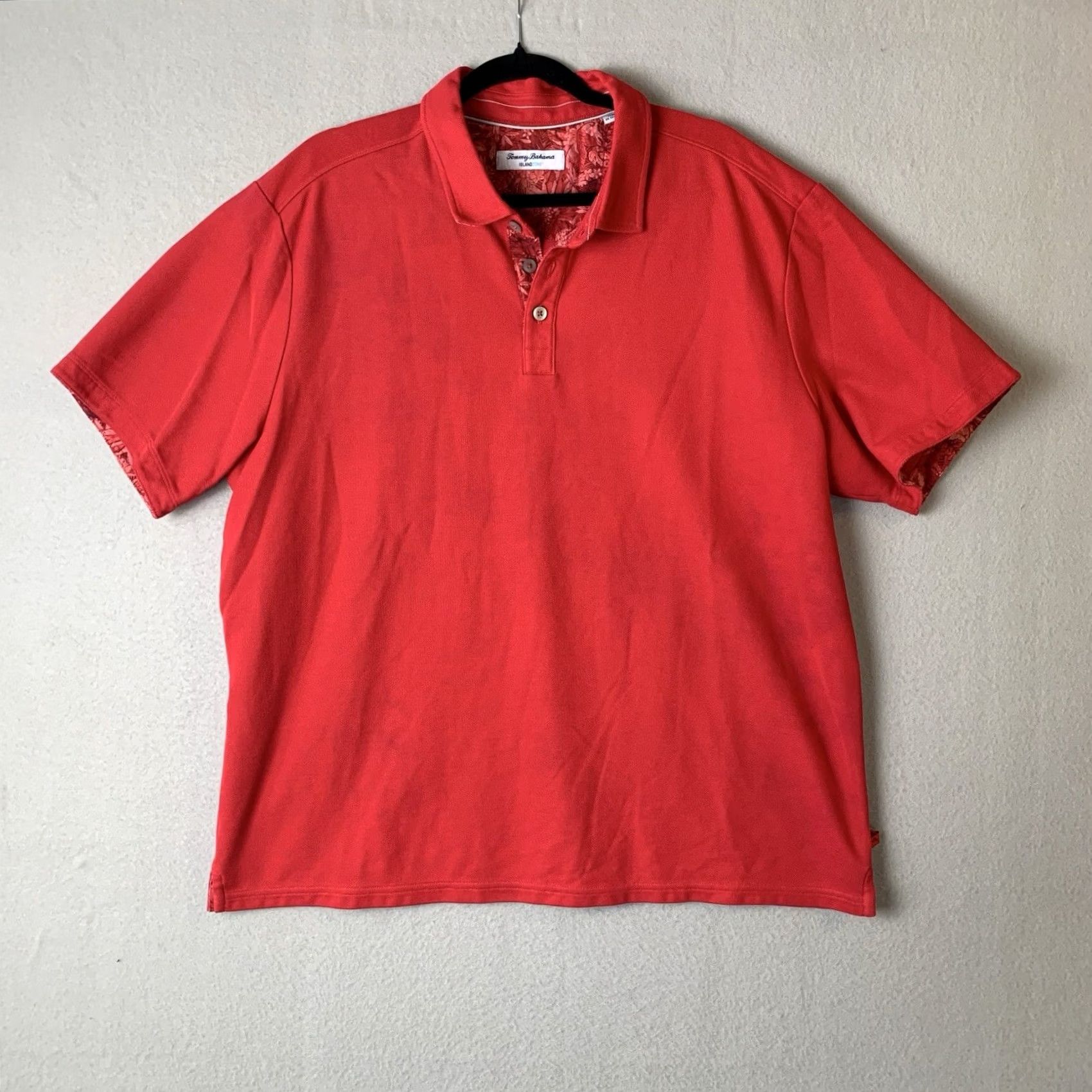 Tommy Bahama Tommy Bahama Island Zone Polo Men 2XL Red Solid Short Sleeve Logo Embroidered Beach Classic Shirt Size US XXL / EU 58 / 5 - 2 Thumbnail