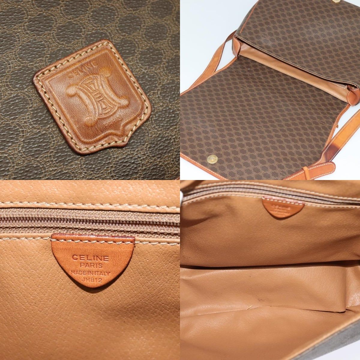 Celine CELINE Macadam Canvas Shoulder Bag Pvc Leather Brown Gold Size ONE SIZE - 11 Thumbnail