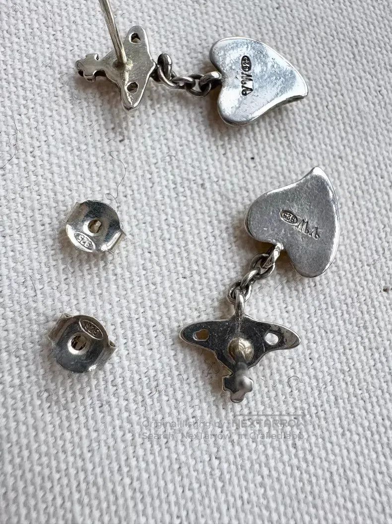 Vivienne Westwood Vivienne Westwood Pure silver Saturn heart earrings Size ONE SIZE - 4 Thumbnail