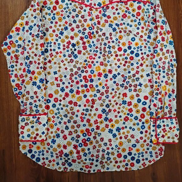 Other Vintage Flower Rockabilly Western Pearl Shirt Polyester Size US XL / EU 56 / 4 - 4 Thumbnail