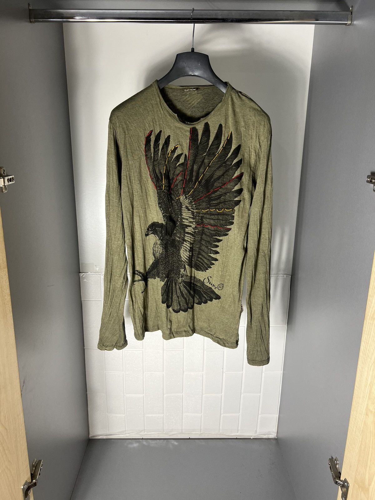 Japanese Brand × Vintage VERY RARE ITALIAN DESIGNER EAGLES LONG SLEEVE RETRO Y2K 90s Size US M / EU 48-50 / 2 - 1 Thumbnail