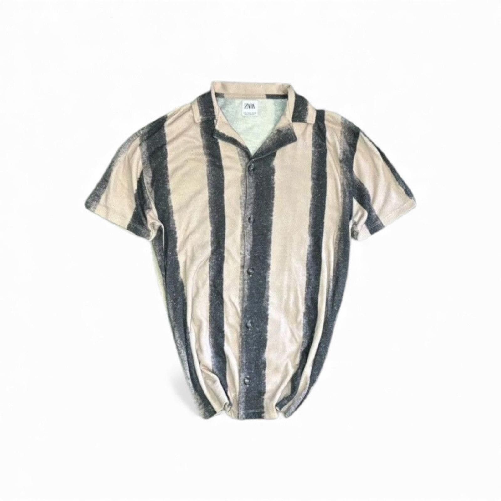 Zara Zara Striped Button-Up Size US L / EU 52-54 / 3 - 1 Thumbnail