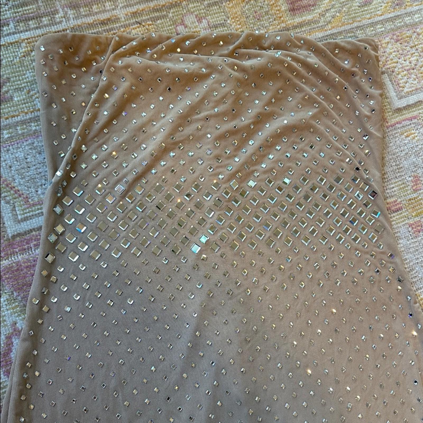 Other STEPS NY Medium Sparkle Mesh Bodycon Nude Strapless Dress Size M / US 6-8 / IT 42-44 - 2 Thumbnail