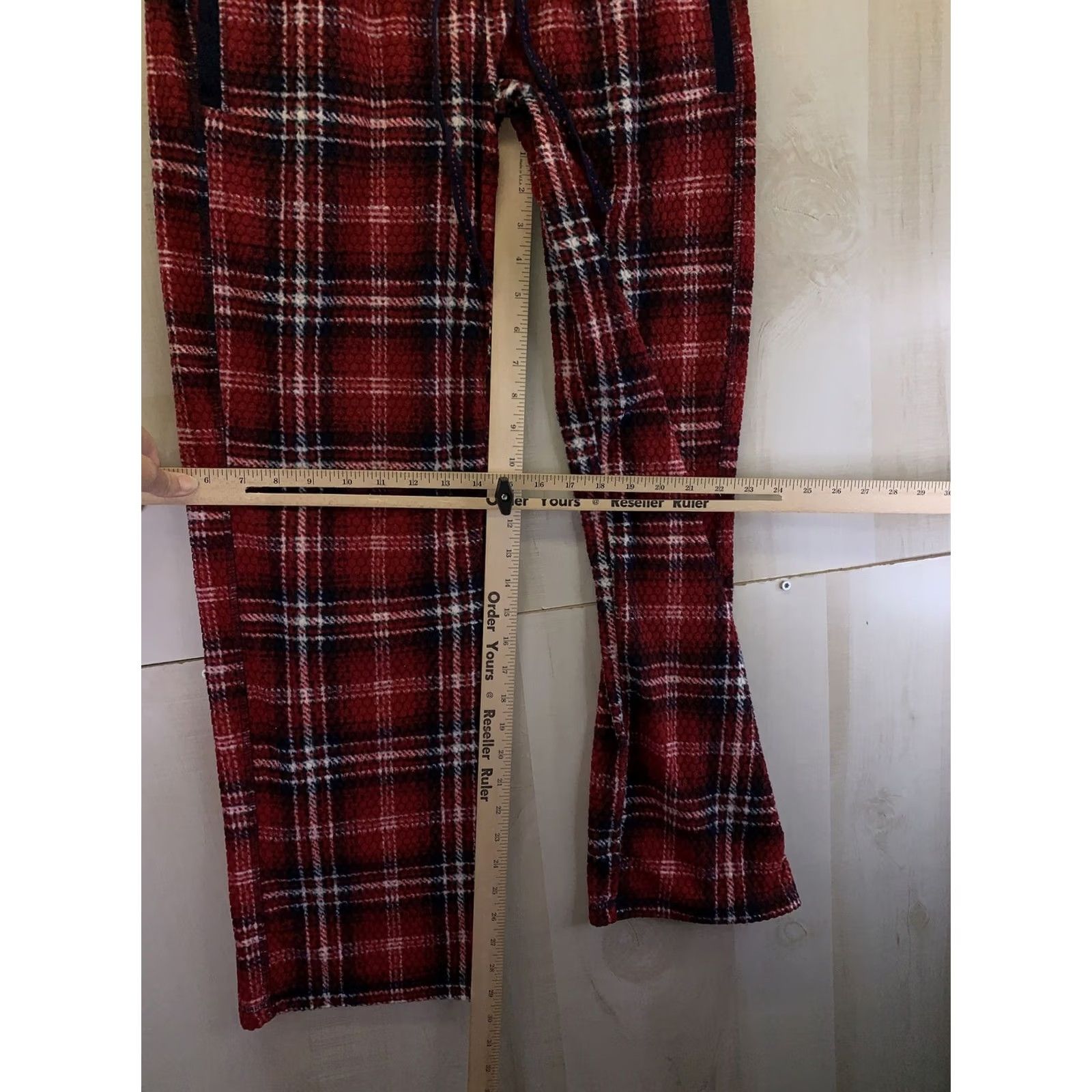 Nautica NAUTICA Womens Size S Lightweight Red Plaid Fleece Pajama Bottoms Pants-7513 Size 28" / US 6 / IT 42 - 4 Thumbnail