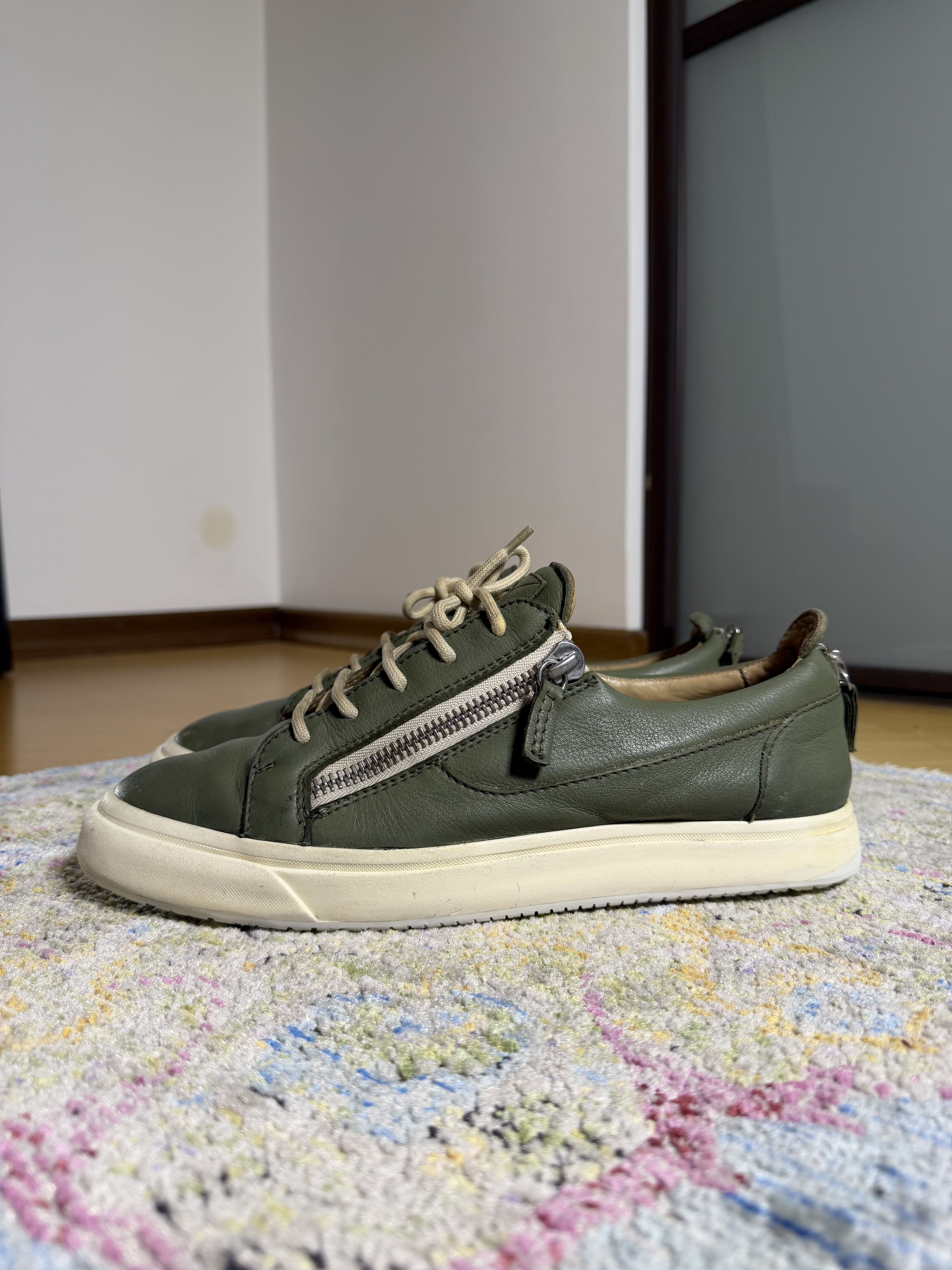 Giuseppe Zanotti Giuseppe Zanotti Frankie zip-detail Leather Sneakers Size US 10 / EU 43 - 1 Thumbnail