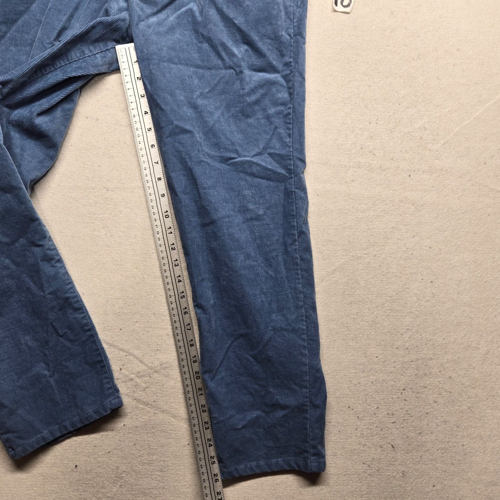 Vintage VENEZIA VITALE Solid Blue Elastic Waist Stretch Straight Leg Pants 14P Petite Women Size 36" / US 14 / IT 50 - 6 Thumbnail