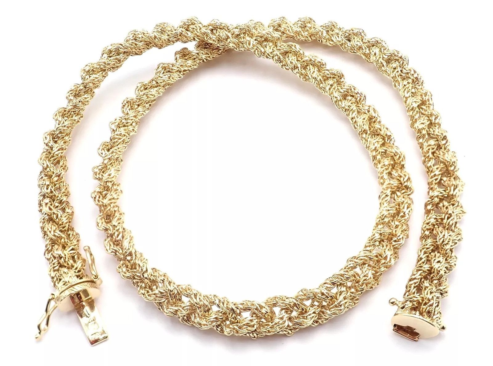 Tiffany & Co 18k Yellow Gold Basketweave Link Chain Necklace