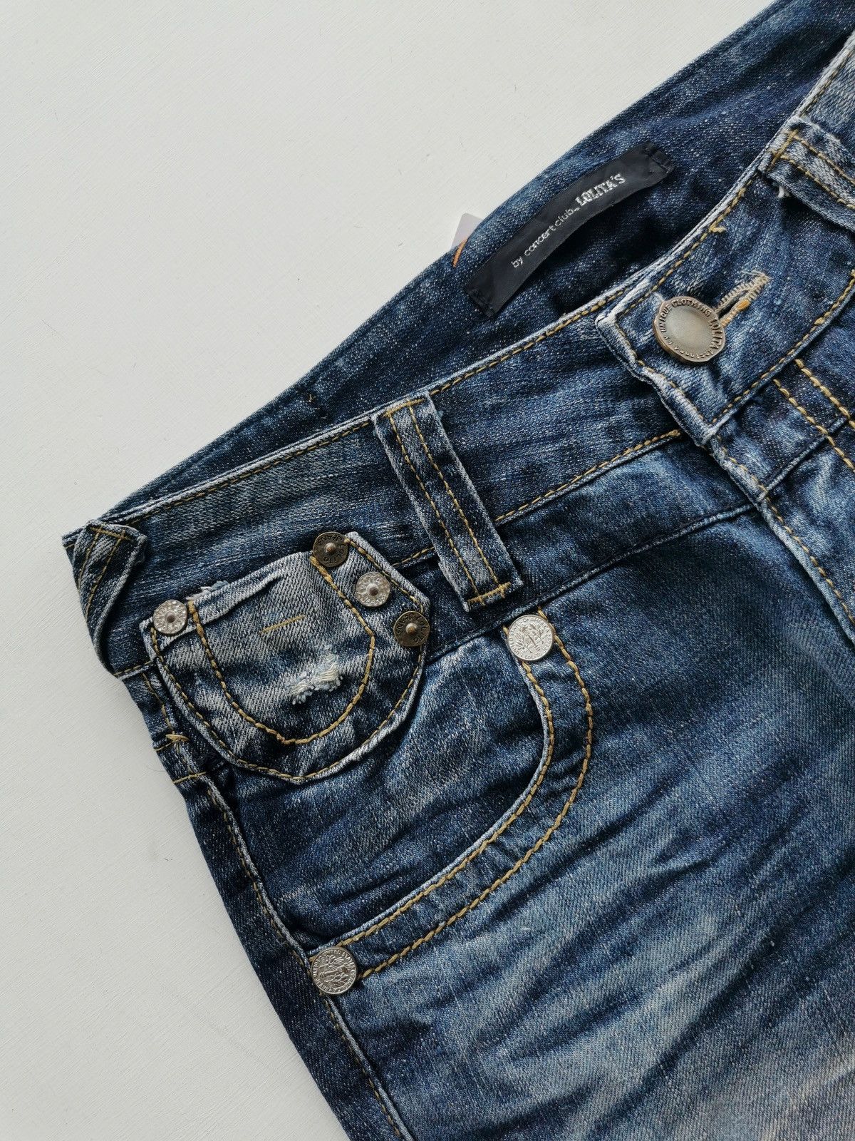 Kapital Wide Flare Lolita Distressed Denim Jeans Size 29" - 4 Thumbnail