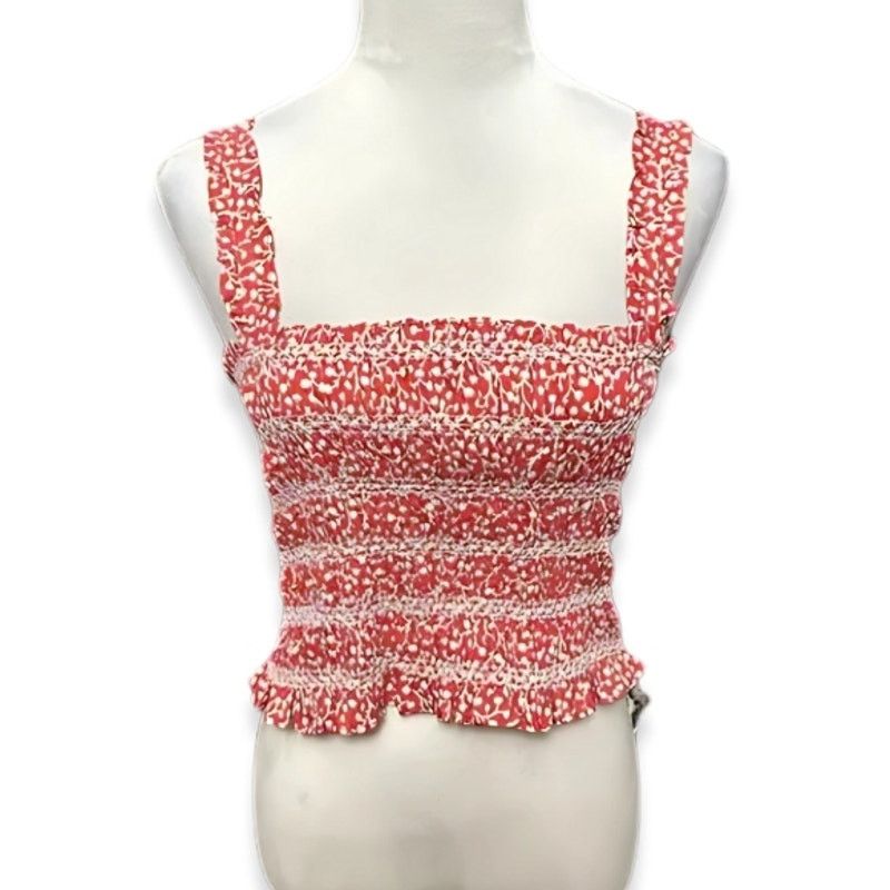 French Connection French Connection Smocked Sleeveless Crop Top Cotton Red 8 Size M / US 6-8 / IT 42-44 - 2 Thumbnail