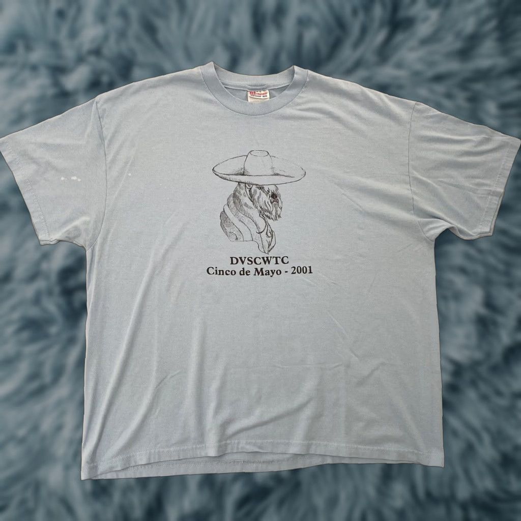 Hanes VINTAGE Hanes Cotton T-Shirt Adult XL Dog Cartoon Aztec Cinco De Mayo 2001 Mens XL Y2K Size US XL / EU 56 / 4 - 1 Thumbnail