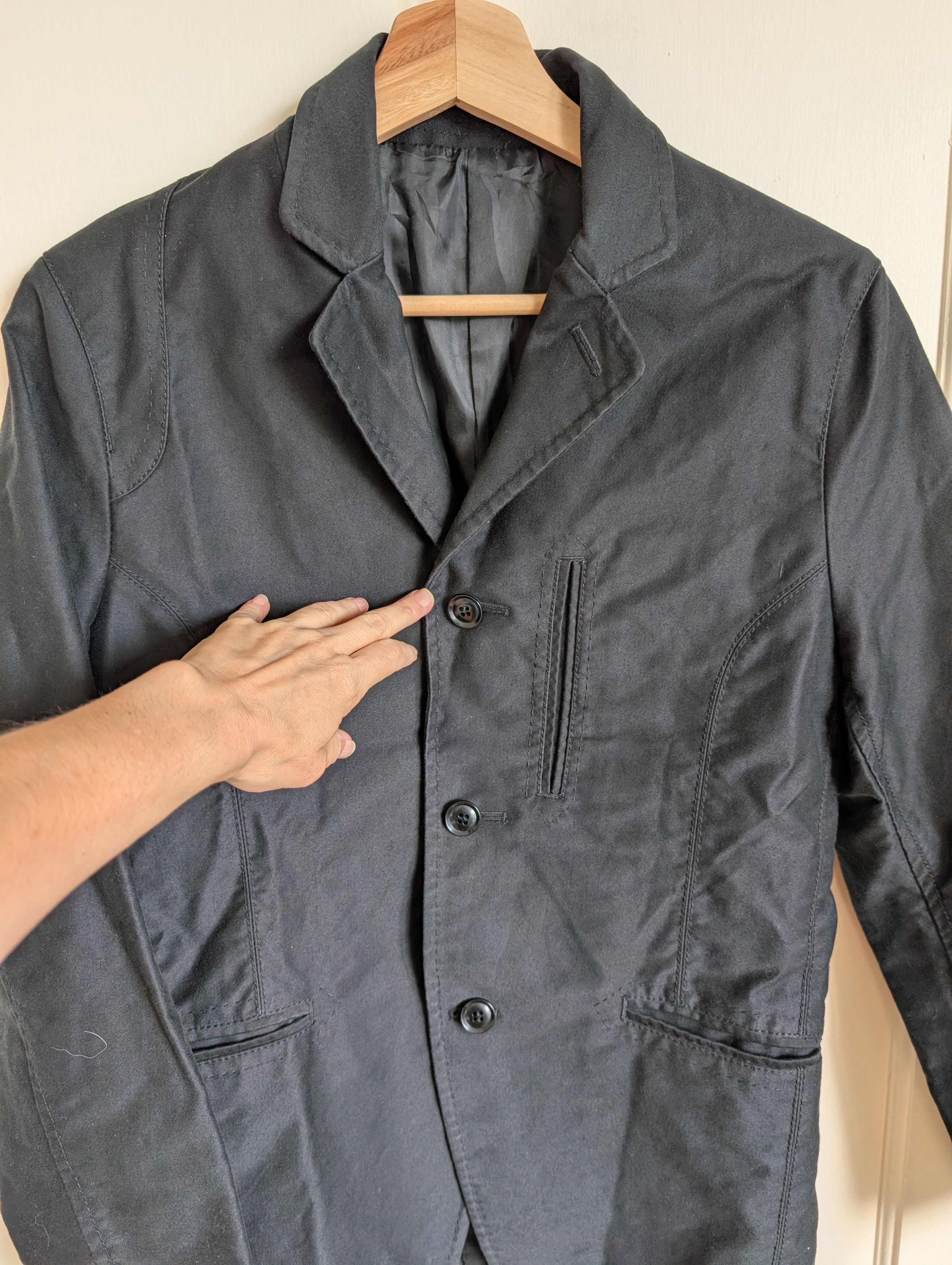 Japanese Brand Grosbec Japanese Black Cotton Blazer — Size M (fits XS-S US) Size 36S - 2 Thumbnail