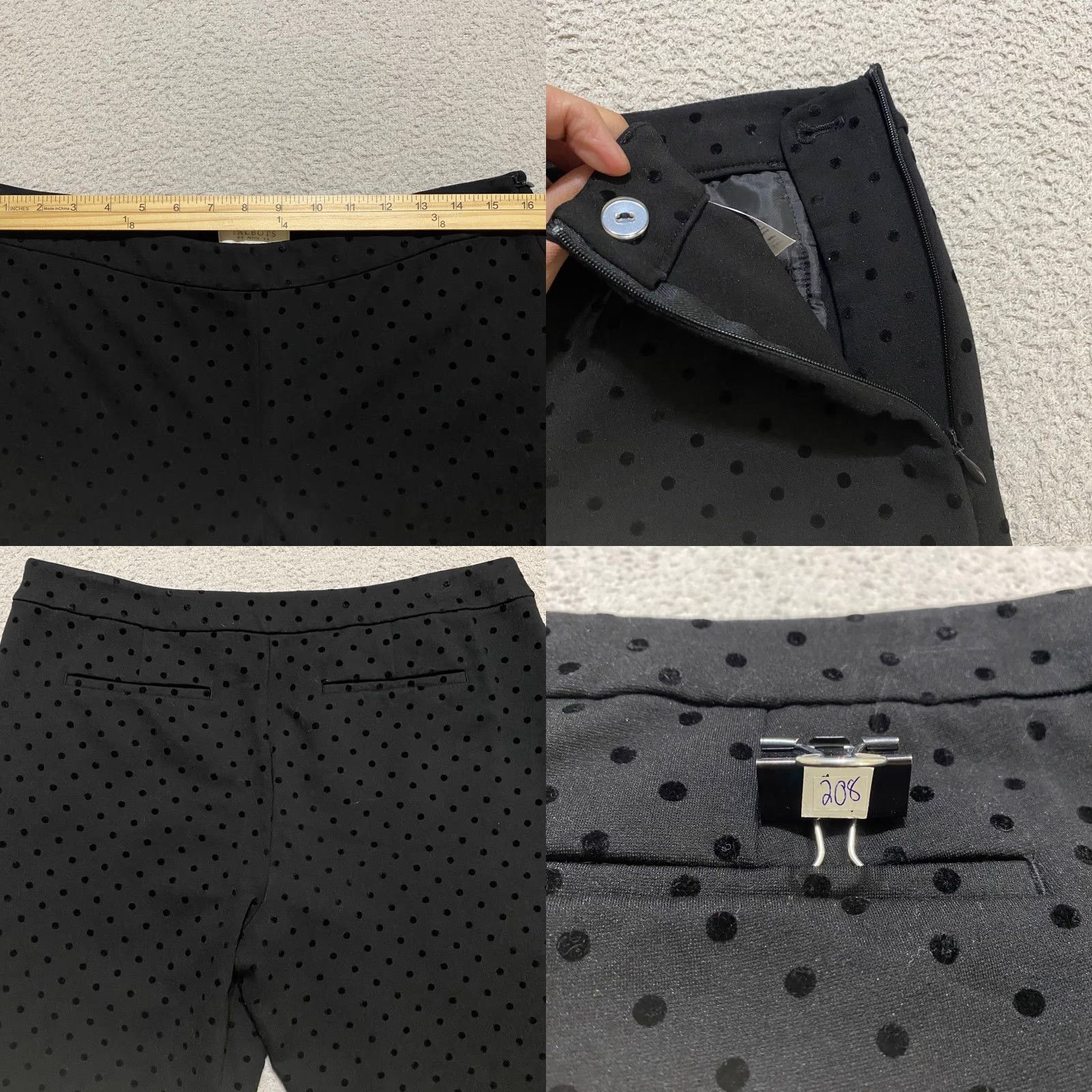 Talbots Talbots Pants Dress Pants Black 12P Petites Straight Flat Front Nylon Rayon Spandex Womens Professionals Carvy? Size 34" / US 12 / IT 48 - 8 Thumbnail
