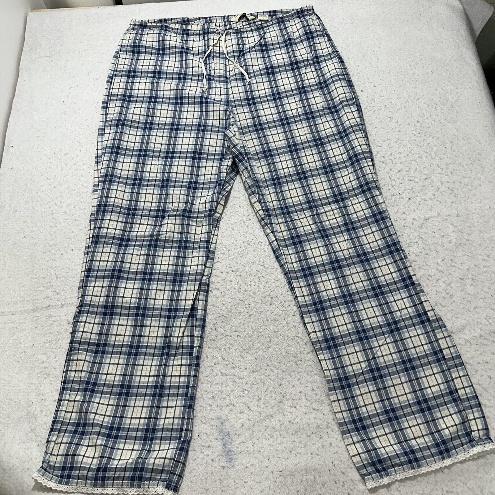 Eddie Bauer Eddie Bauer Sleepwear Large Pajama Pants Plaid Lace Ankle ...