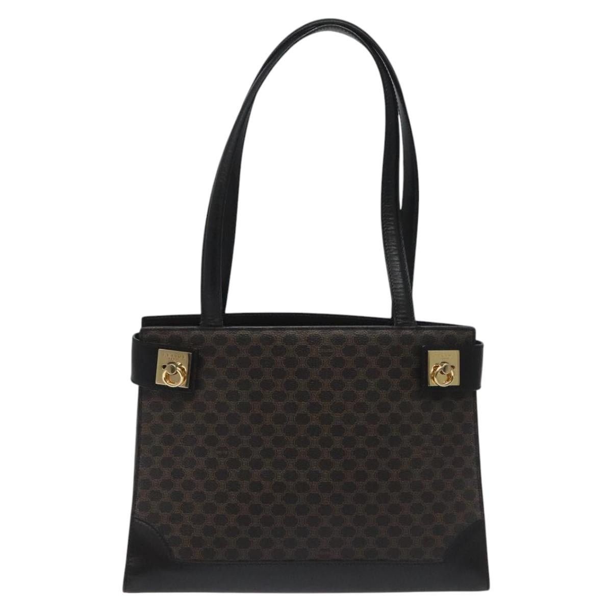Celine CELINE Macadam Canvas Shoulder Bag Pvc Leather Black Gold Size ONE SIZE - 2 Thumbnail