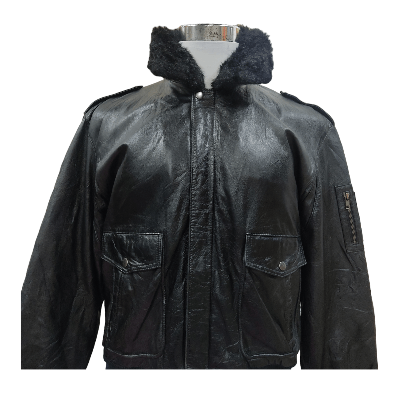 Genuine Leather US AIR FORCE Aviator Bomber Cowhide Leather Jacket Size US XL / EU 56 / 4 - 2 Thumbnail