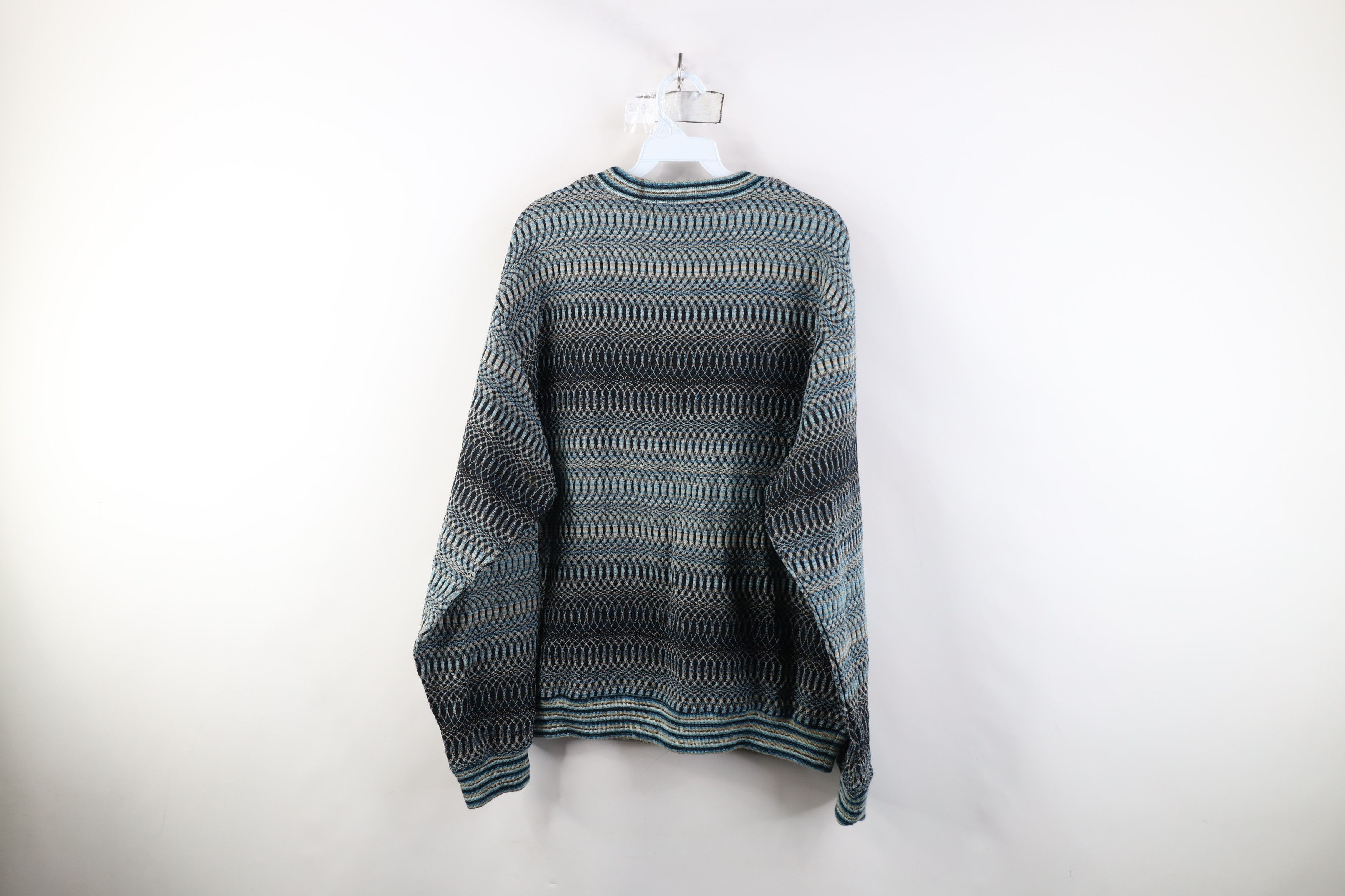 Vintage Vintage 90s Streetwear Geometric Trippy Crewneck Sweater Size US XL / EU 56 / 4 - 8 Thumbnail