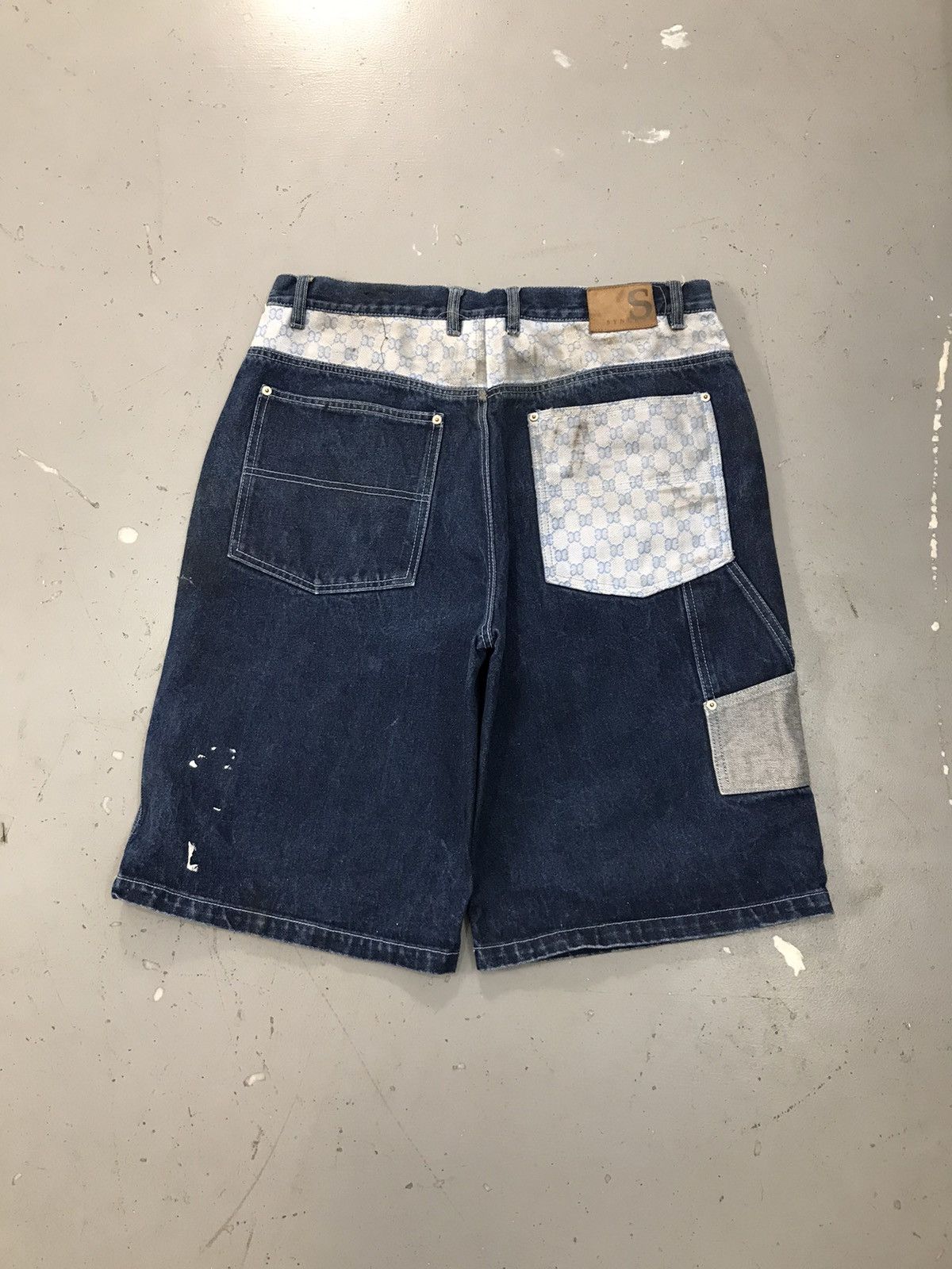 Vintage Vintage synergy patchwork dusty denim short Size US 36 / EU 52 - 2 Thumbnail
