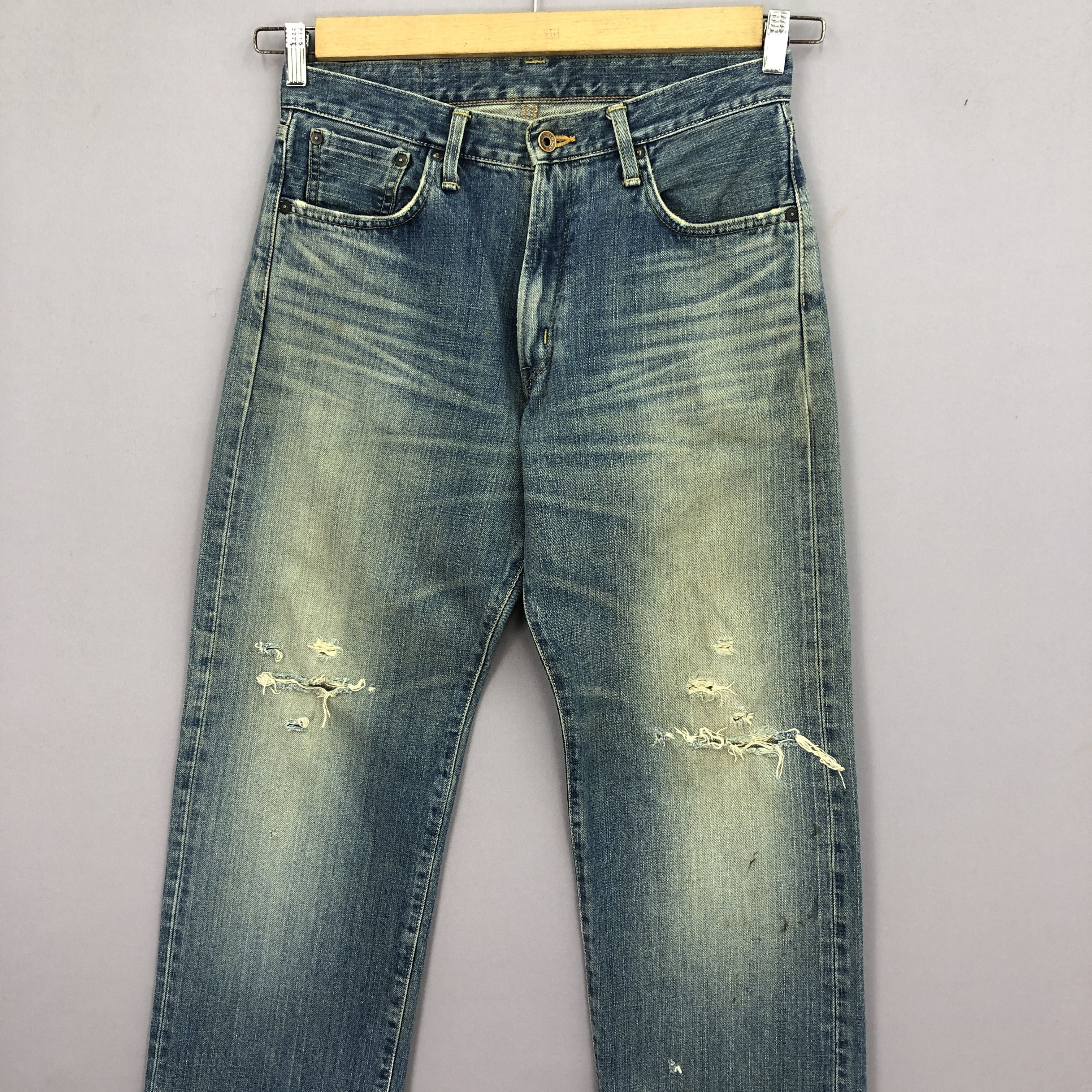 Japanese Brand Vintage Edwin 505x Selvedge Jeans 90s Mud Wash Faded Denim Size US 30 / EU 46 - 3 Thumbnail