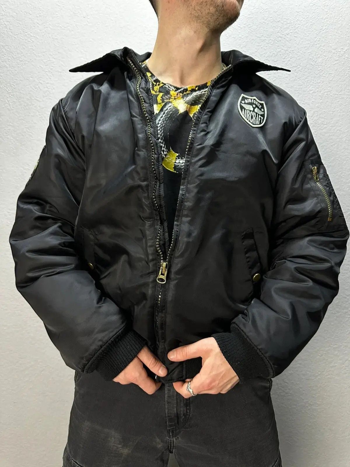 Japanese Brand × Vintage VINTAGE Y2K MA 1 intermediate Bomber Alpha Industies jacket Size US L / EU 52-54 / 3 - 1 Thumbnail