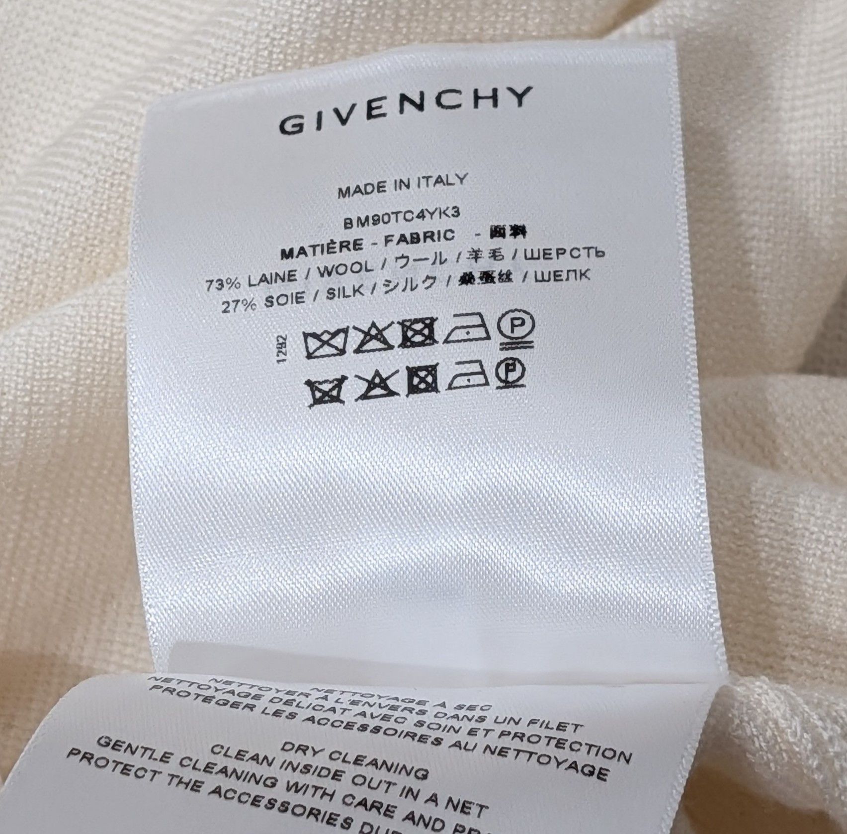 Givenchy GIVENCHY Wool/Silk/Cashmere Turtleneck Sweater Natural Large Size US L / EU 52-54 / 3 - 6 Thumbnail