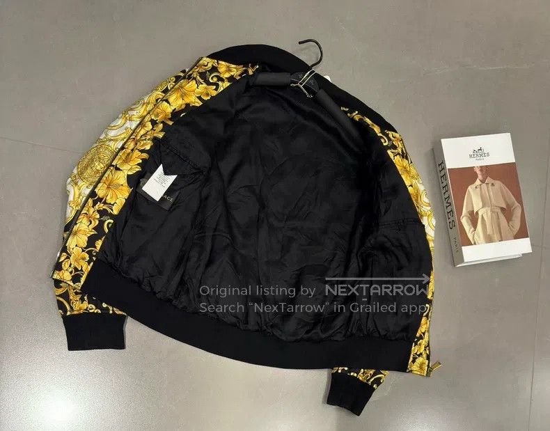 Versace Versace Black gold baroque men's cotton jacket jacket Size US M / EU 48-50 / 2 - 7 Thumbnail