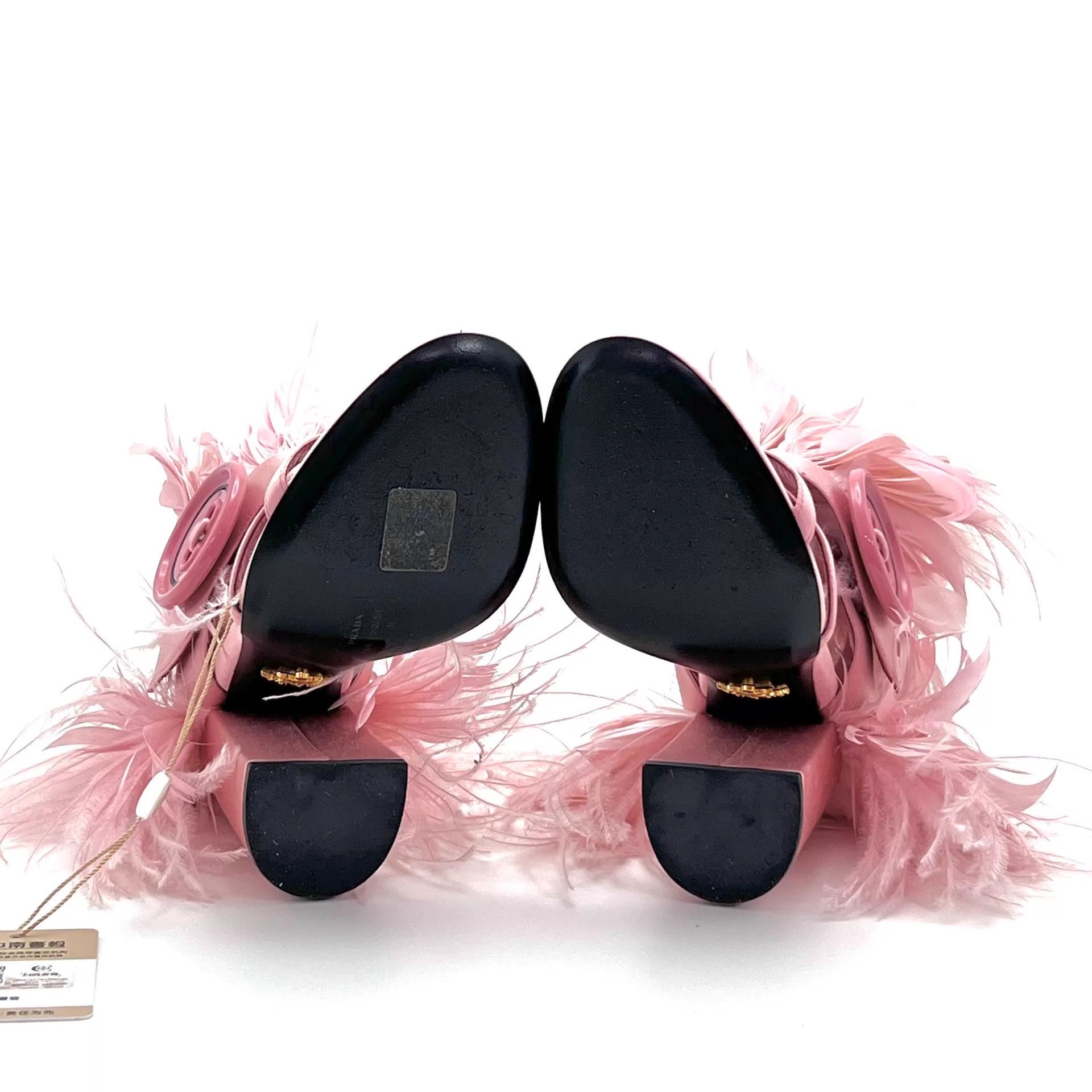 Prada PRADA Runway Feather Pink Block Heel Size 35 Size US 4.5 / IT 34.5 - 4 Thumbnail