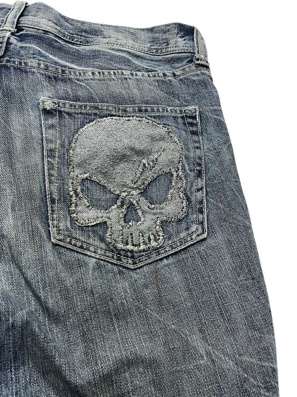 Japanese Brand Distressed Sorridere Flare Skull Denim Size US 34 / EU 50 - 15 Thumbnail