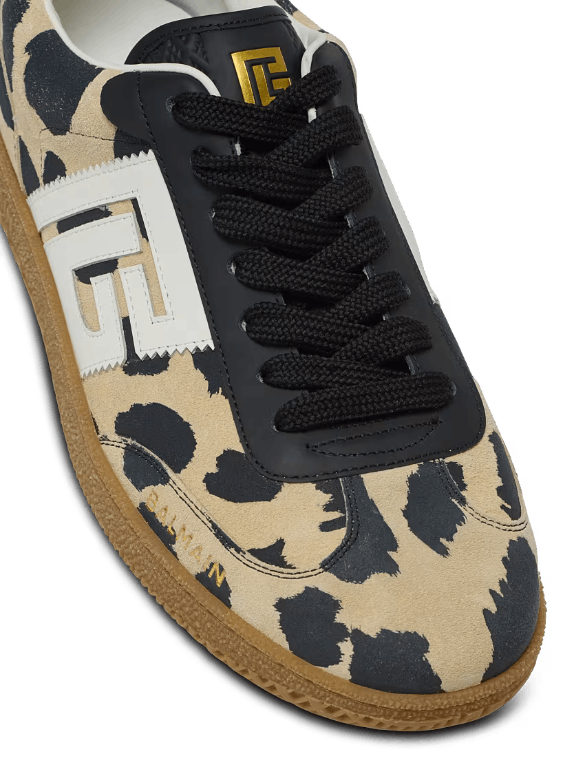 Balmain o1mt1gz0326 Swan Leopard-print Low-Top Sneakers Beige/Black Size US 6 / IT 36 - 6 Thumbnail