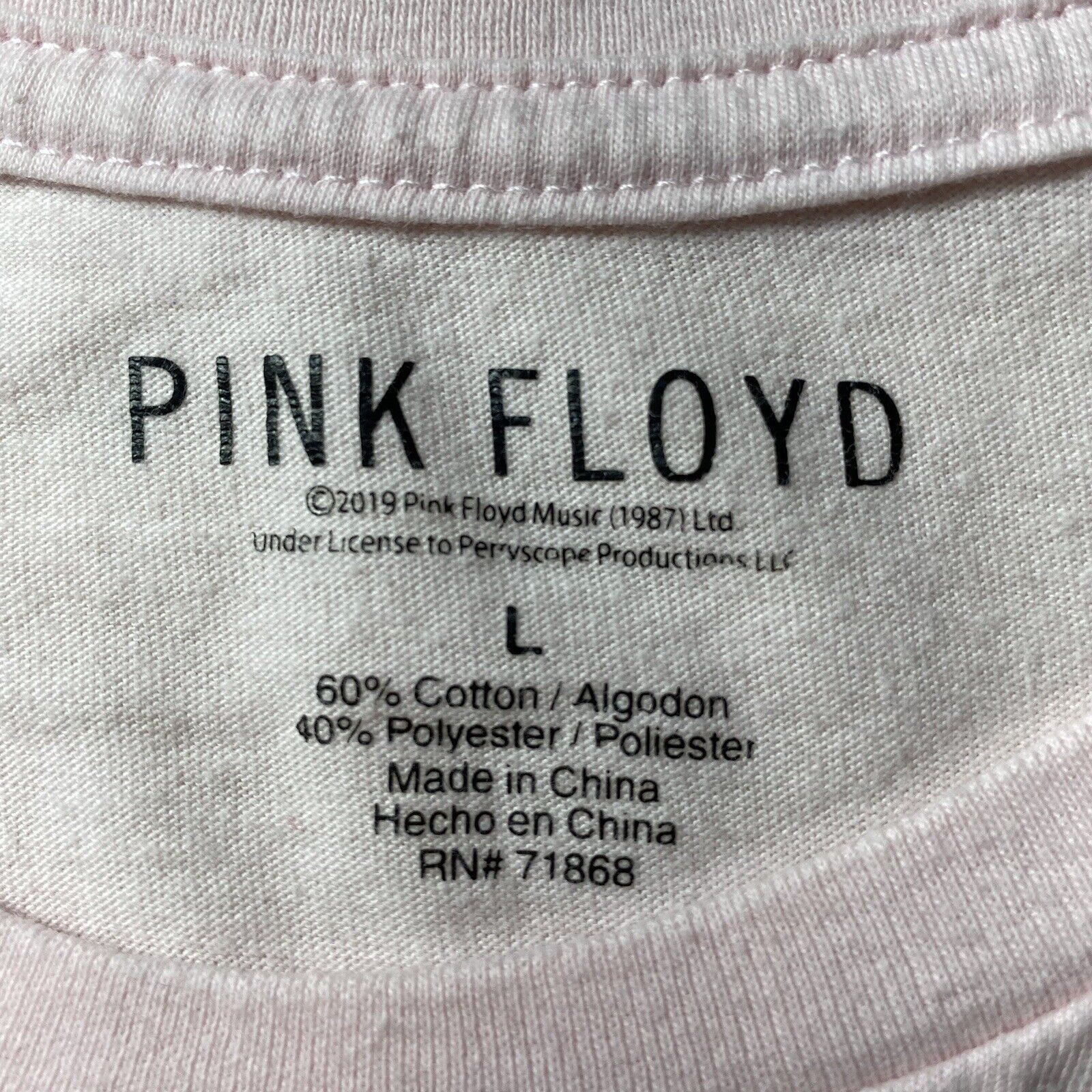 Pink Floyd Pink Floyd Large Dark Side of the Moon Cropped Pink T Shirt Size L / US 10 / IT 46 - 3 Thumbnail
