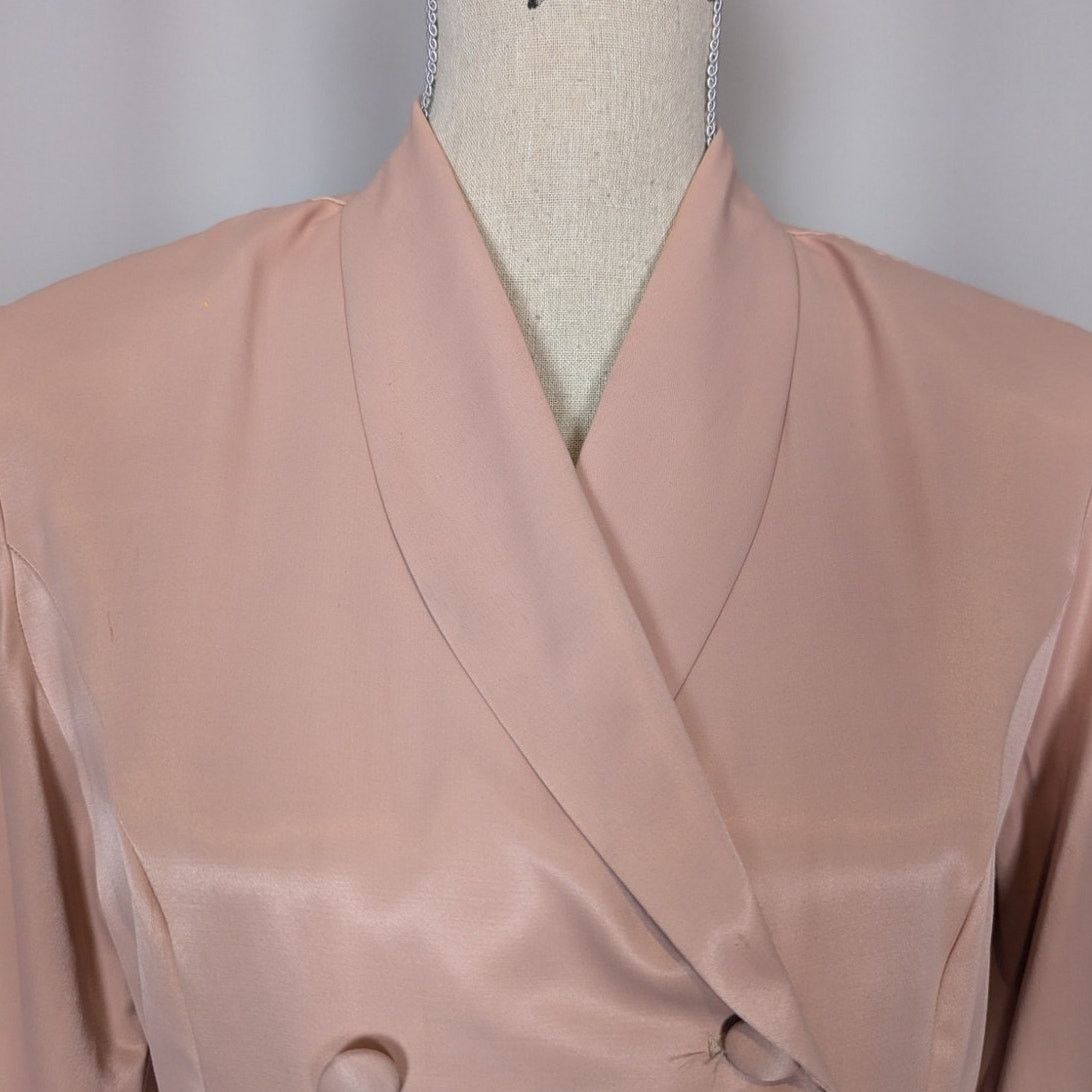 Vintage Vintage Camille Claudel Satin Double Breasted Pink Blouse Size M / US 6-8 / IT 42-44 - 12 Thumbnail