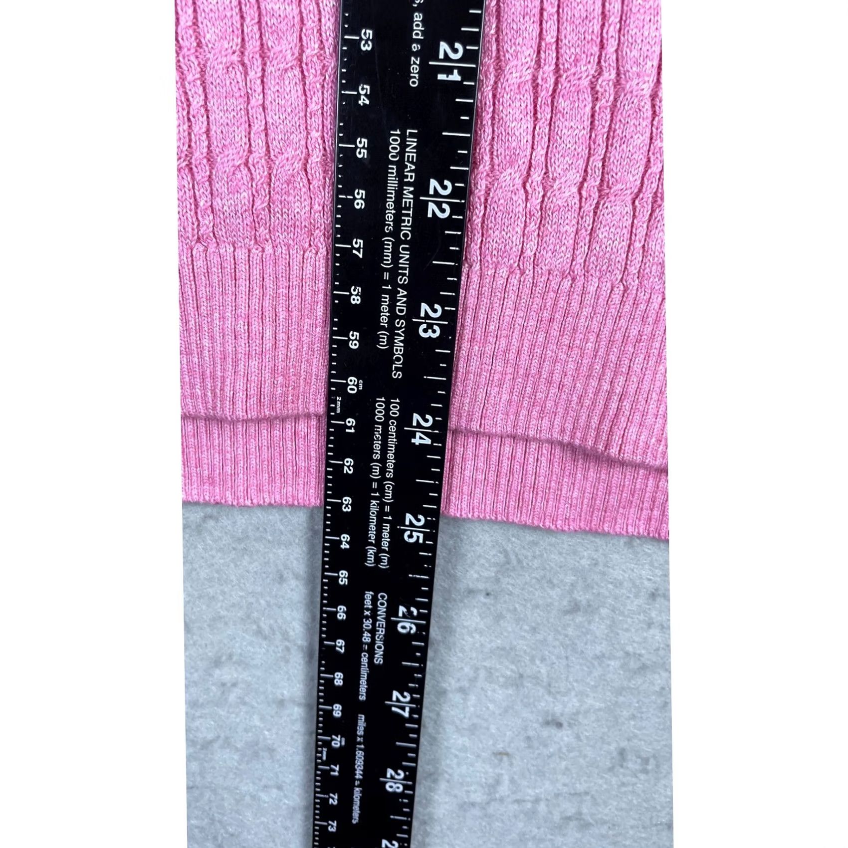 Tommy Hilfiger Tommy Hilfiger Sweater Womens Large Pink Button Cable Knit Casual T7BS0153 Size L / US 10 / IT 46 - 4 Thumbnail