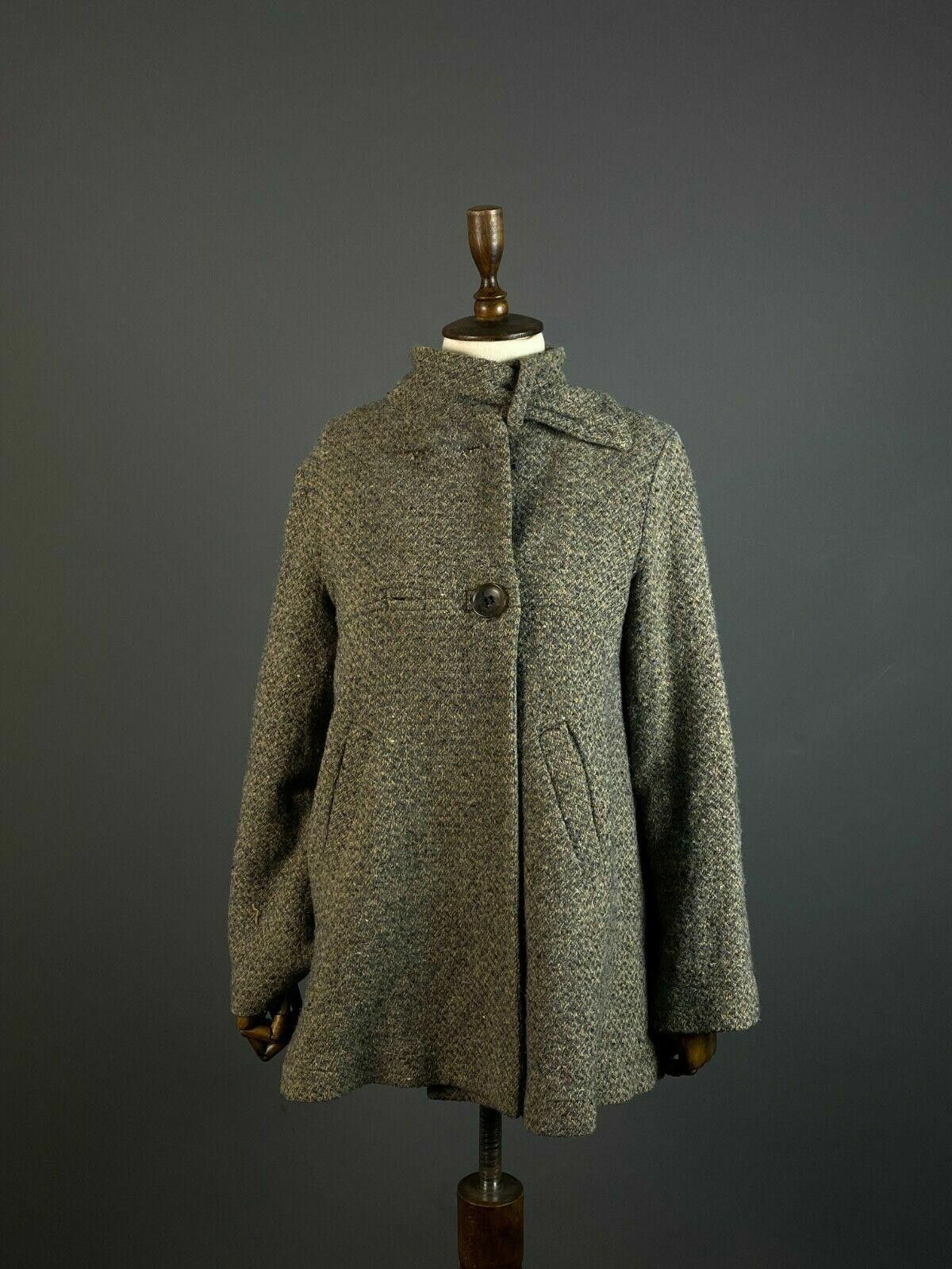 Designer Echappees Belles Brown Wool Knit Belted Coat Jacket Size 2 Size XS / US 0-2 / IT 36-38 - 1 Thumbnail